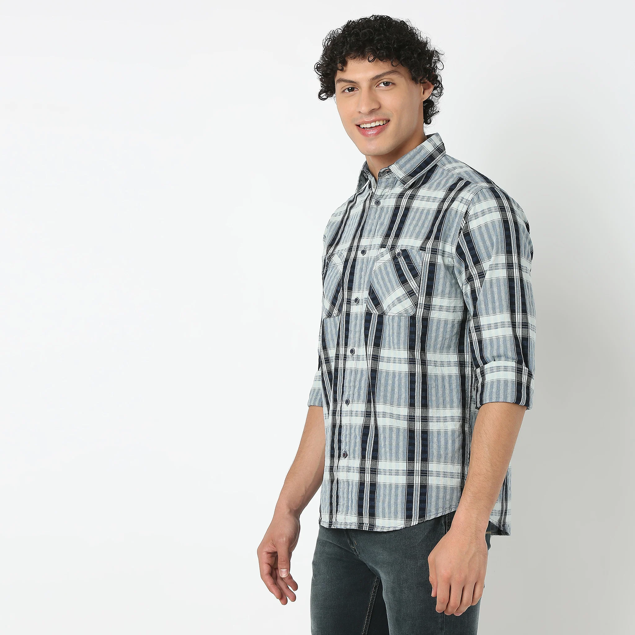 Cruiser Shirtâ„¢ Full Sleeve Shirt Collar Checkered With 2 Pockets - Image 5