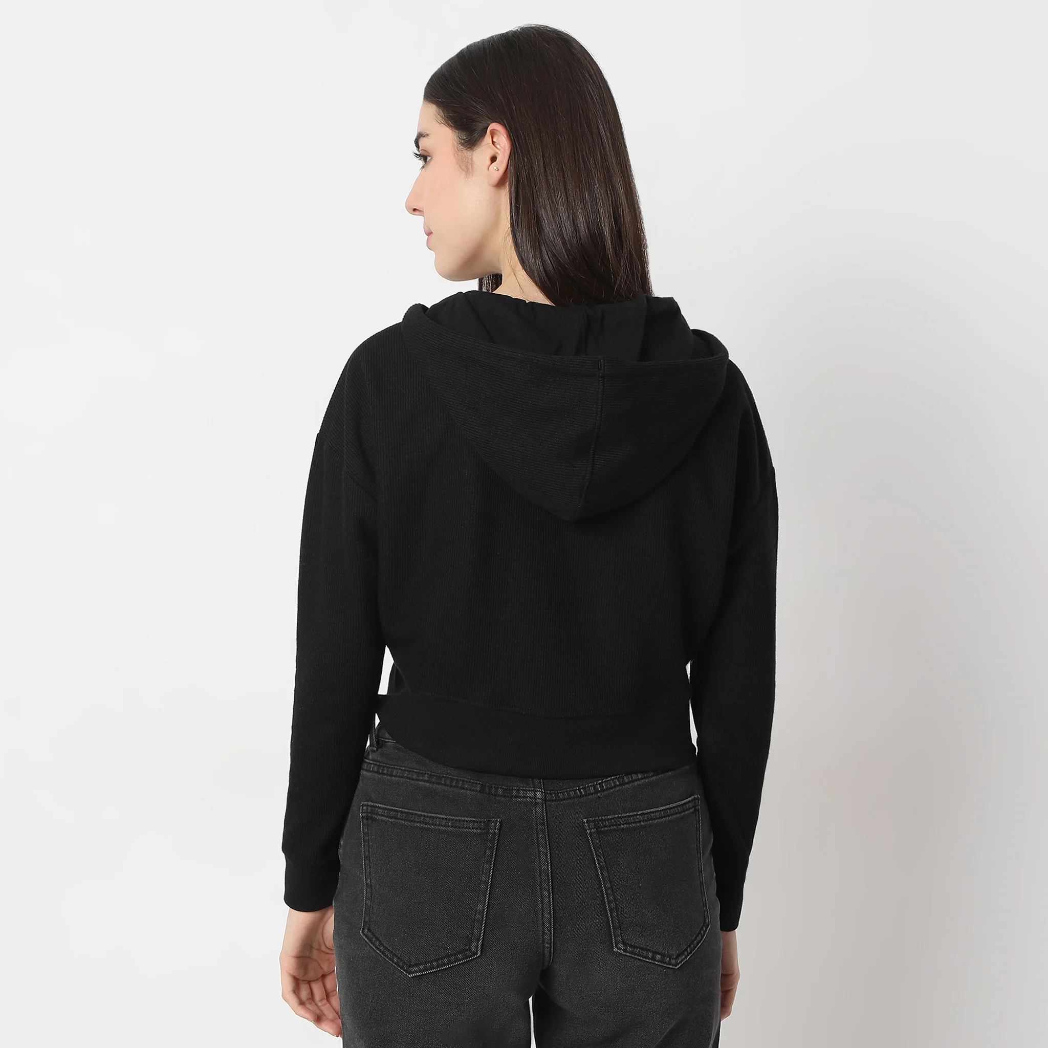 Comfort Fit Full Sleeve Hoodie Pattern With Full Sleeve Crop Sweatshirt - Image 3