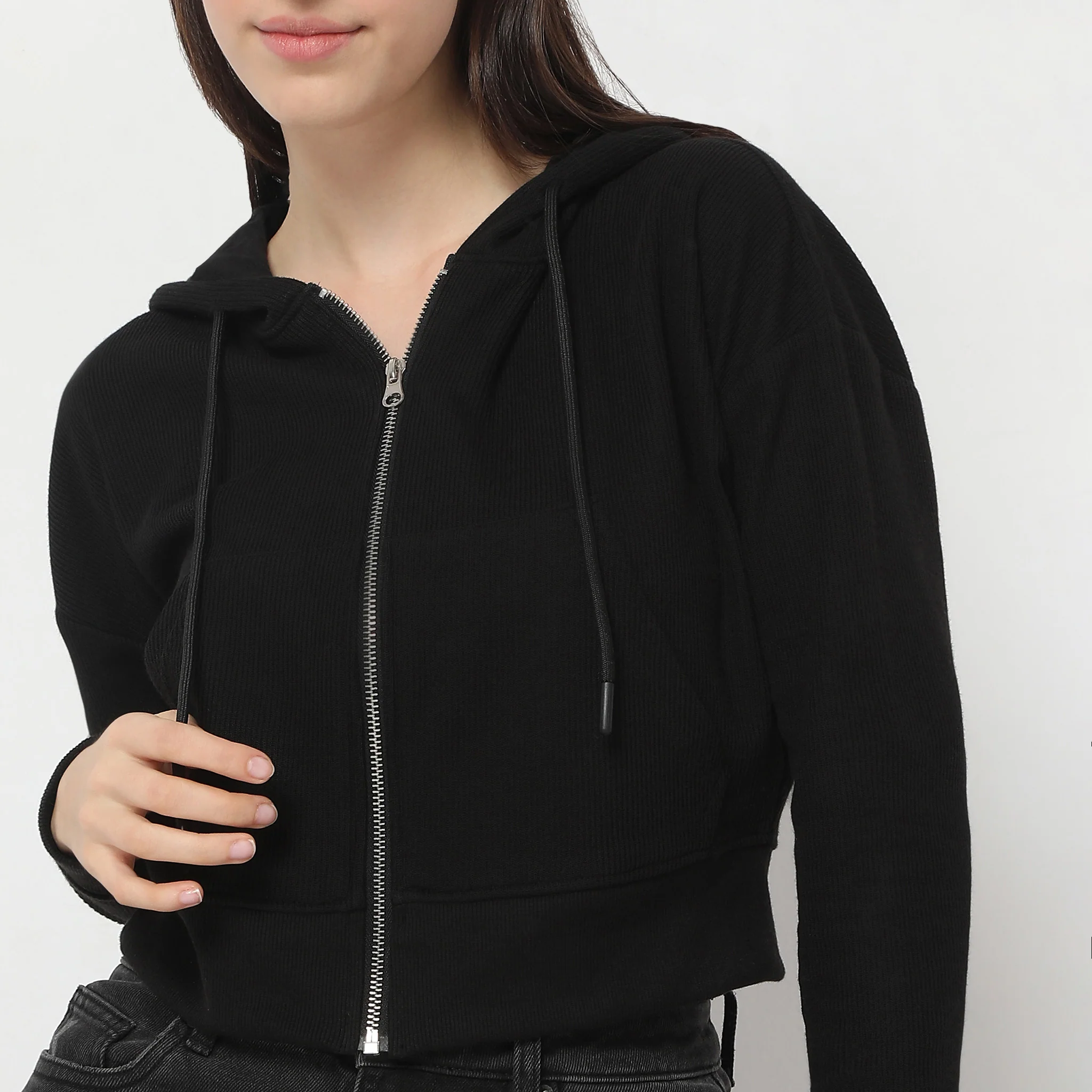 Comfort Fit Full Sleeve Hoodie Pattern With Full Sleeve Crop Sweatshirt - Image 4