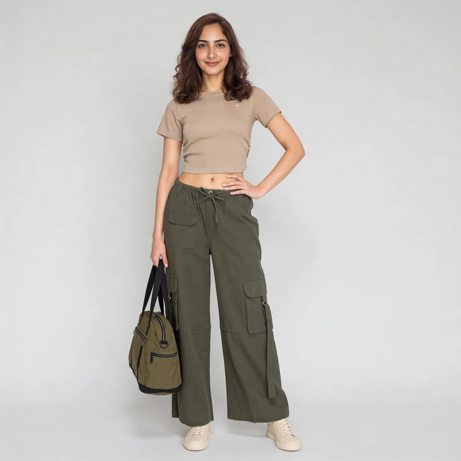 Cotton Ankle Length High Rise Pants - Image 6
