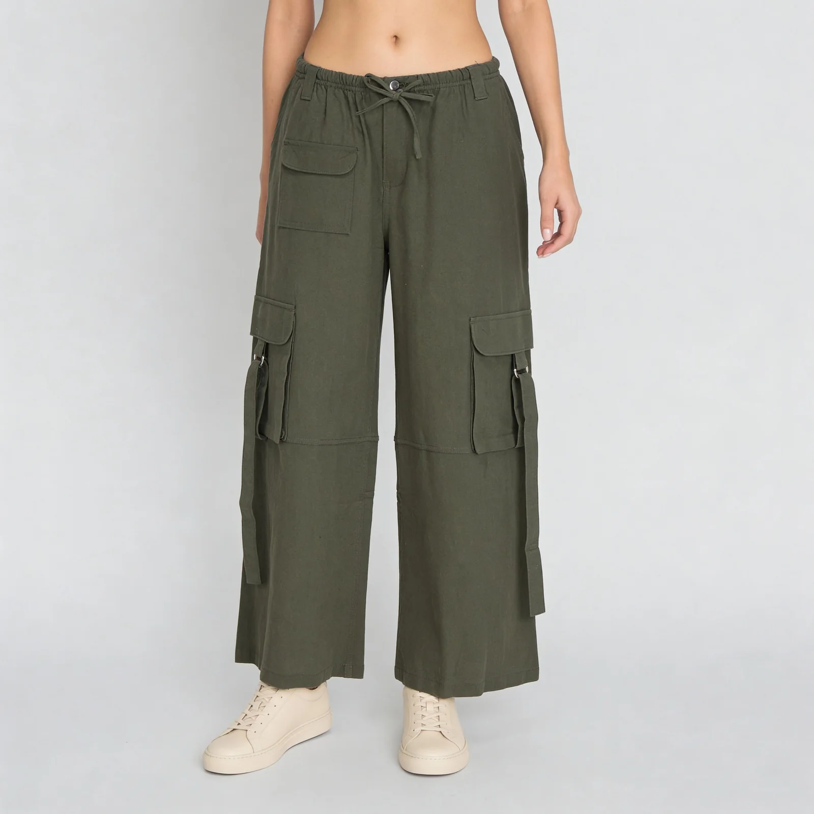 Cotton Ankle Length High Rise Pants - Image 7