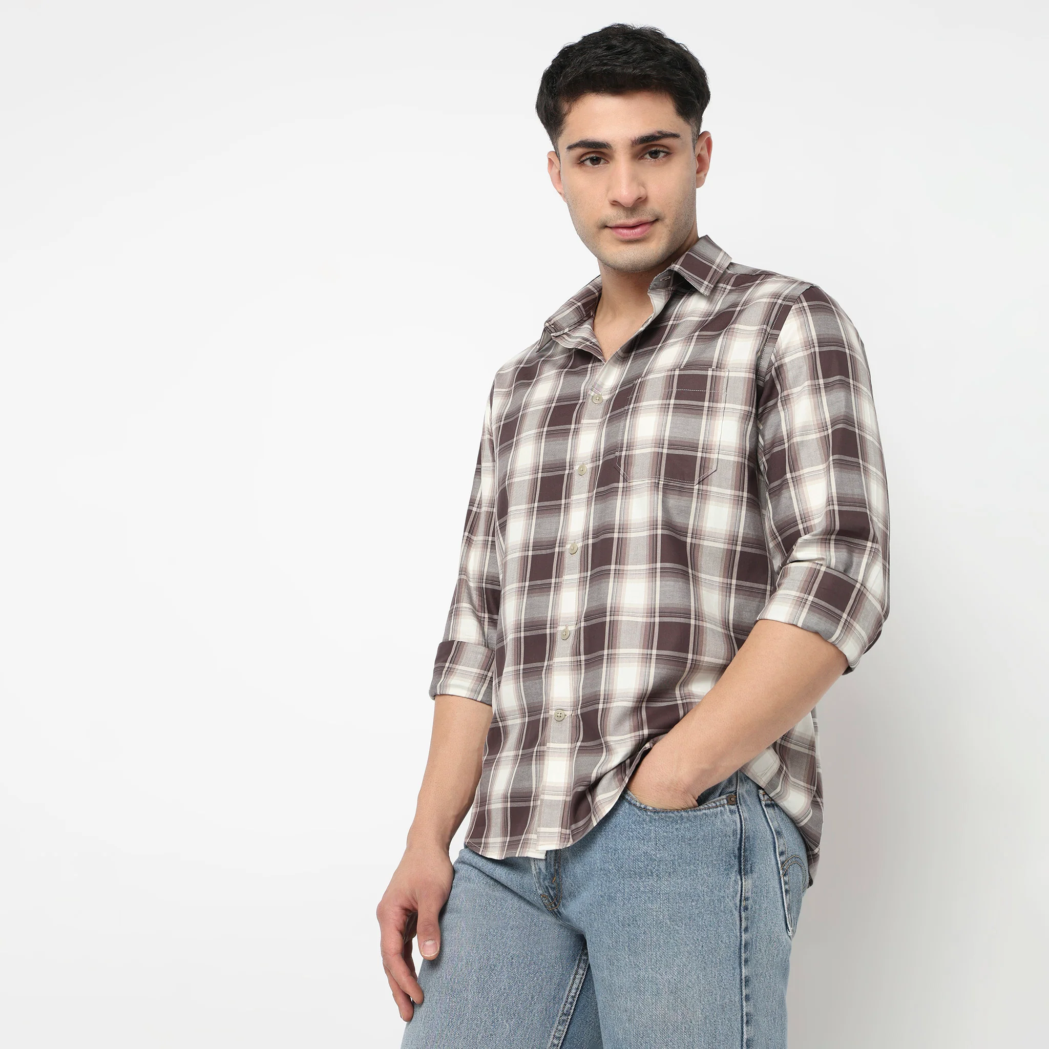 Cotton Checkered Ultra Soft Twill Shirt - Image 5