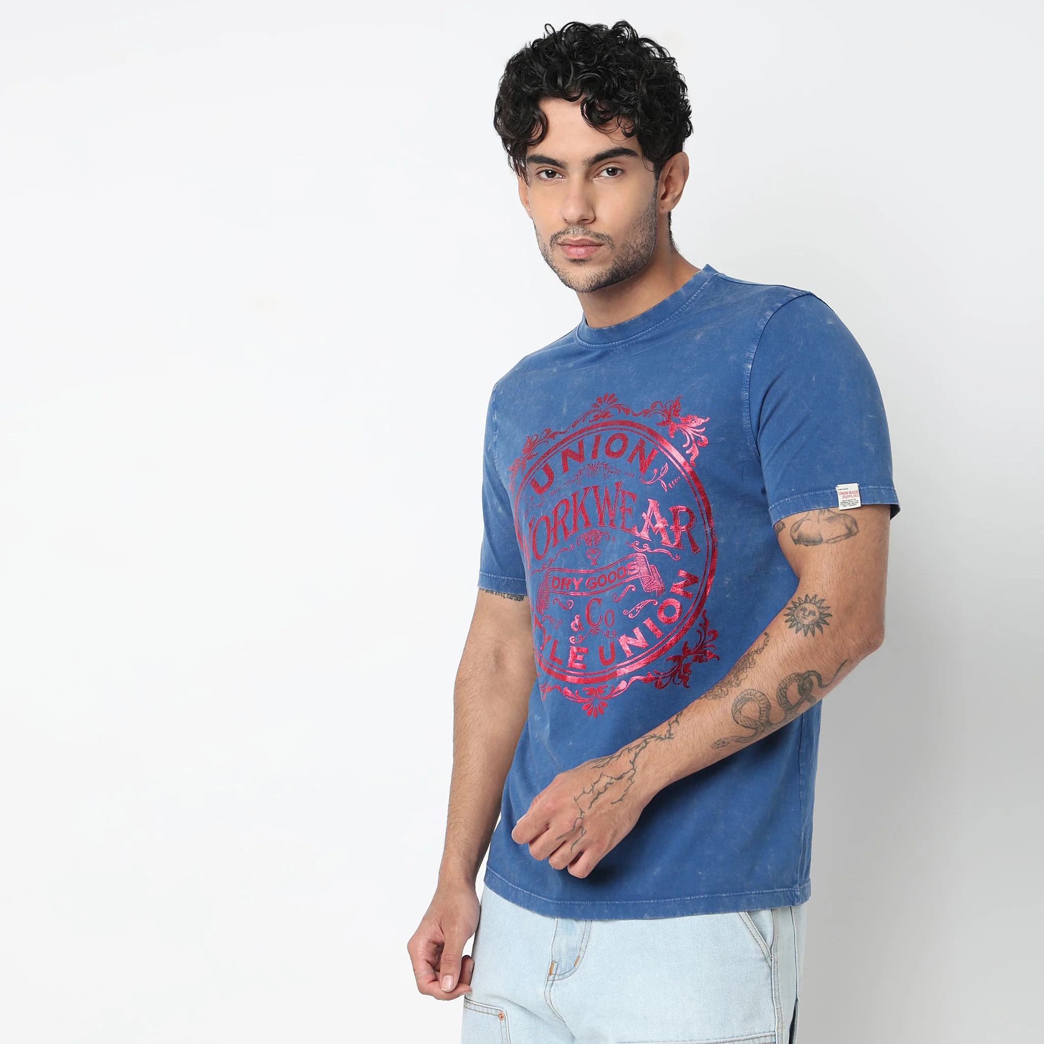 Cotton Crew Neck Graphic T-Shirt - Image 5