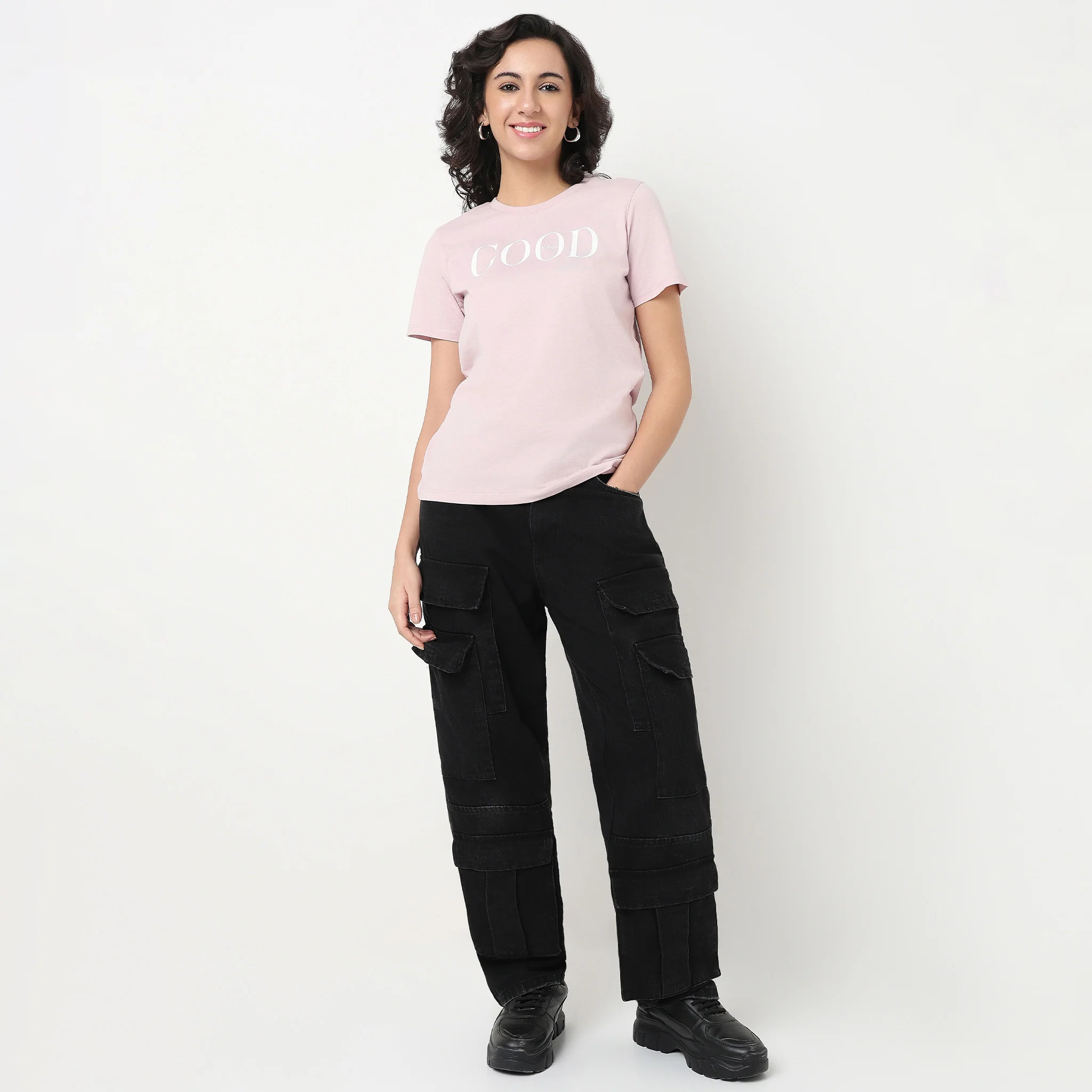 Cotton Crew Neck Graphic T-Shirt