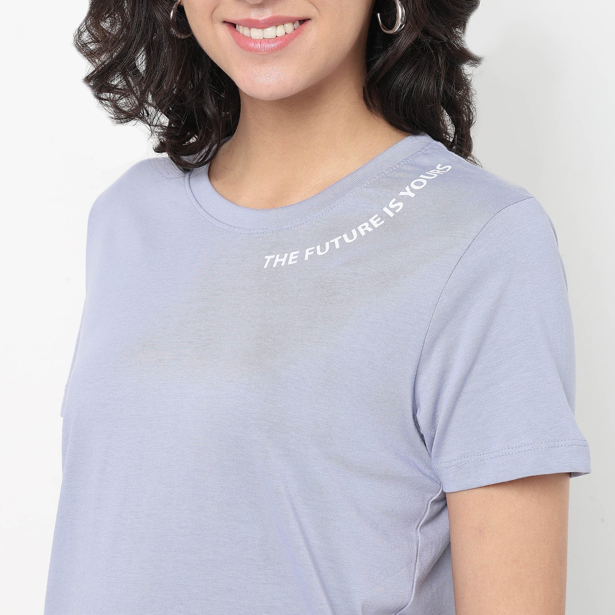 Cotton Crew Neck Graphic T-Shirt - Image 4