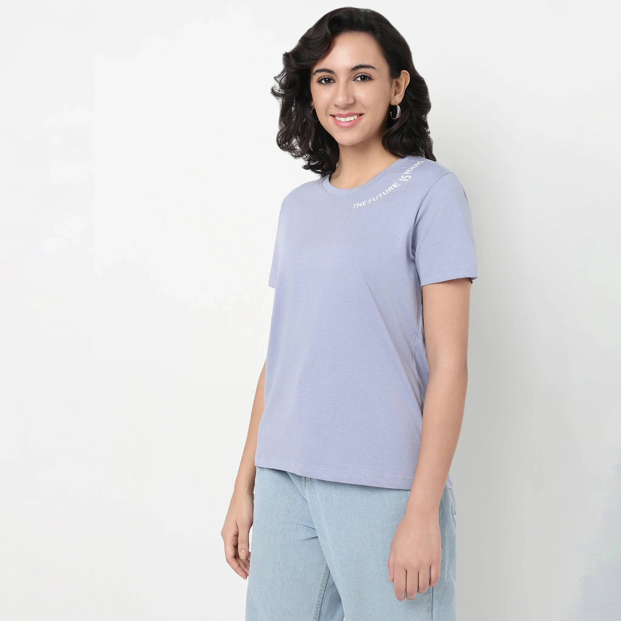 Cotton Crew Neck Graphic T-Shirt - Image 5