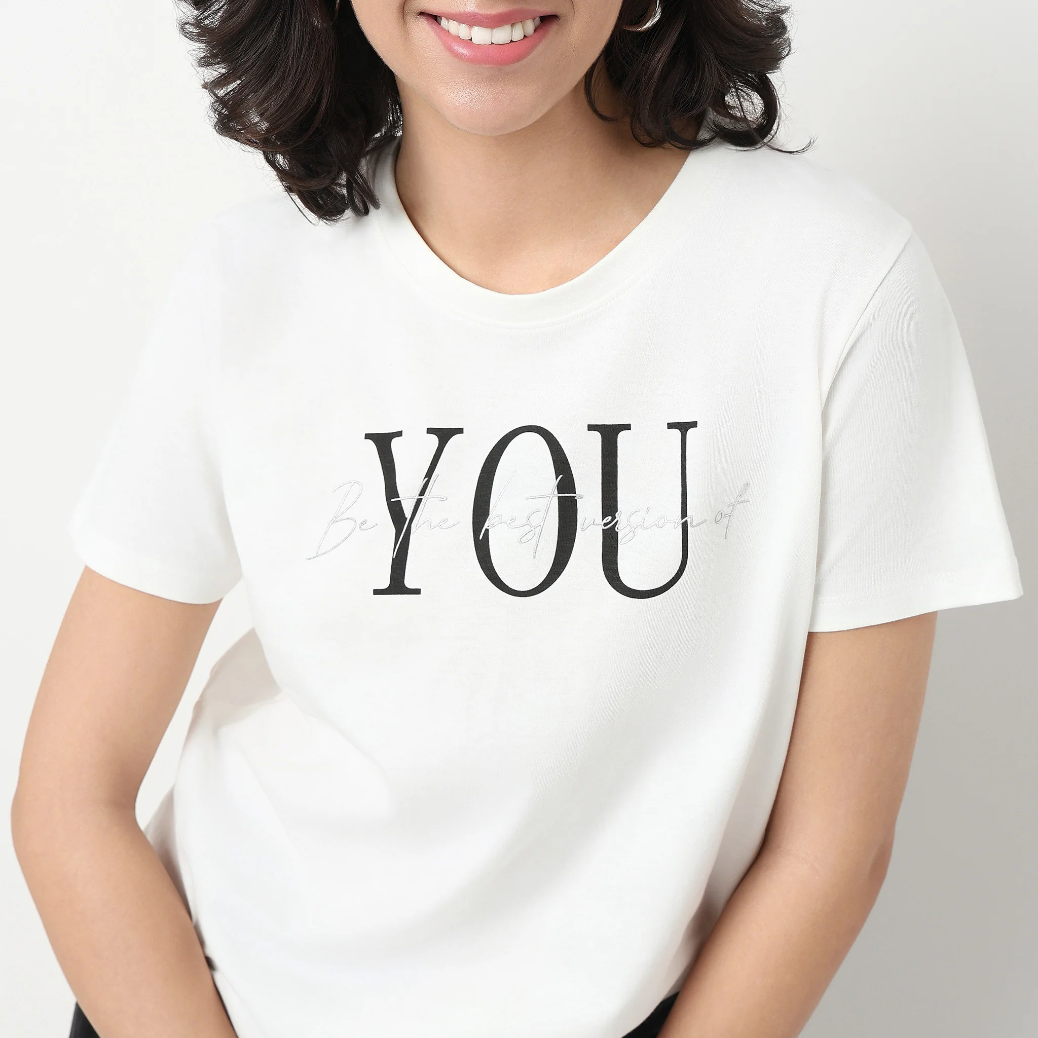 Cotton Crew Neck Graphic T-Shirt - Image 4