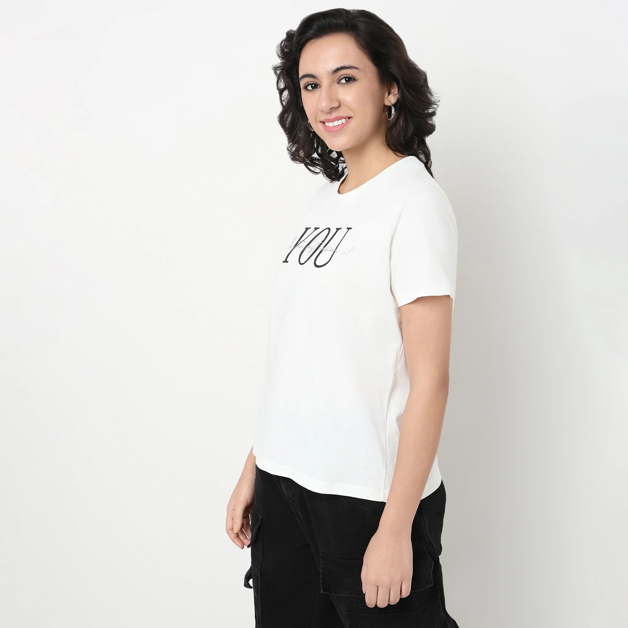 Cotton Crew Neck Graphic T-Shirt - Image 5