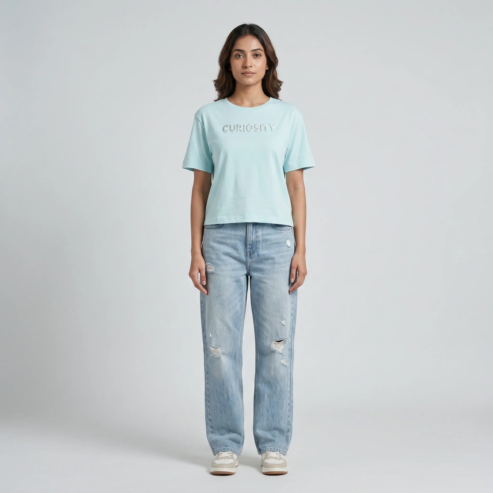 Cotton Crew Neck Graphic T-Shirt