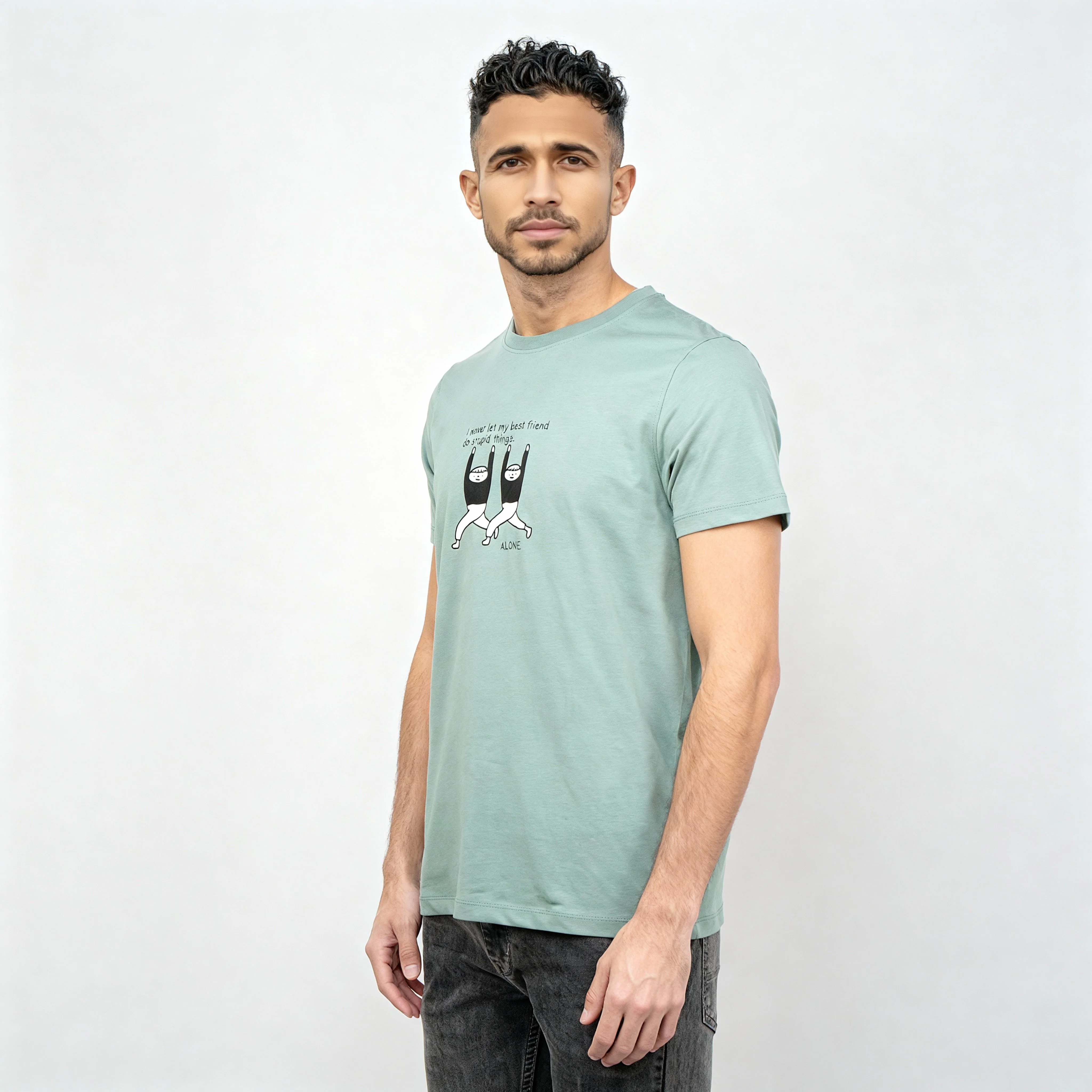 Cotton Crew Neck Graphitee - Image 5