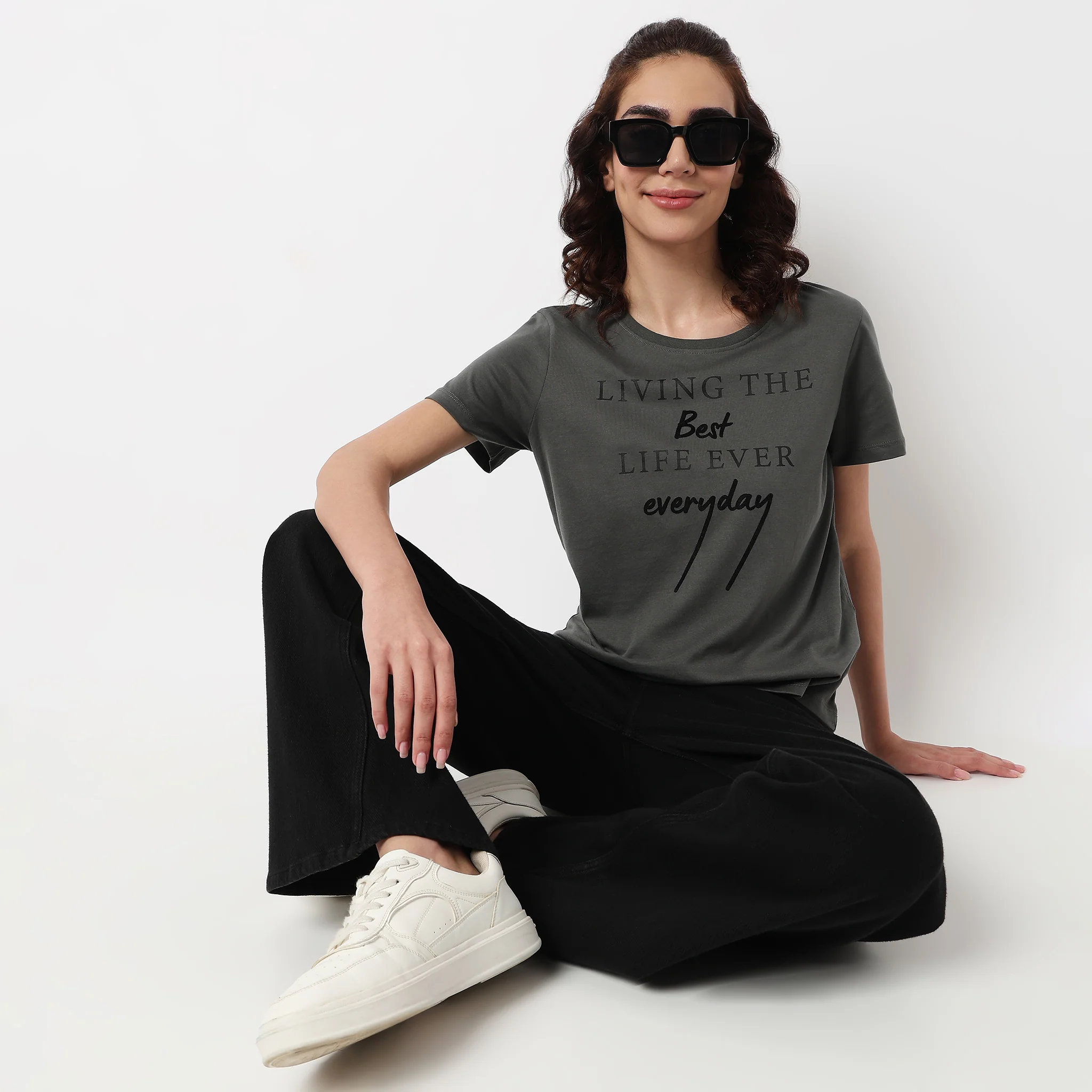Cotton Crew Neck Graphitee