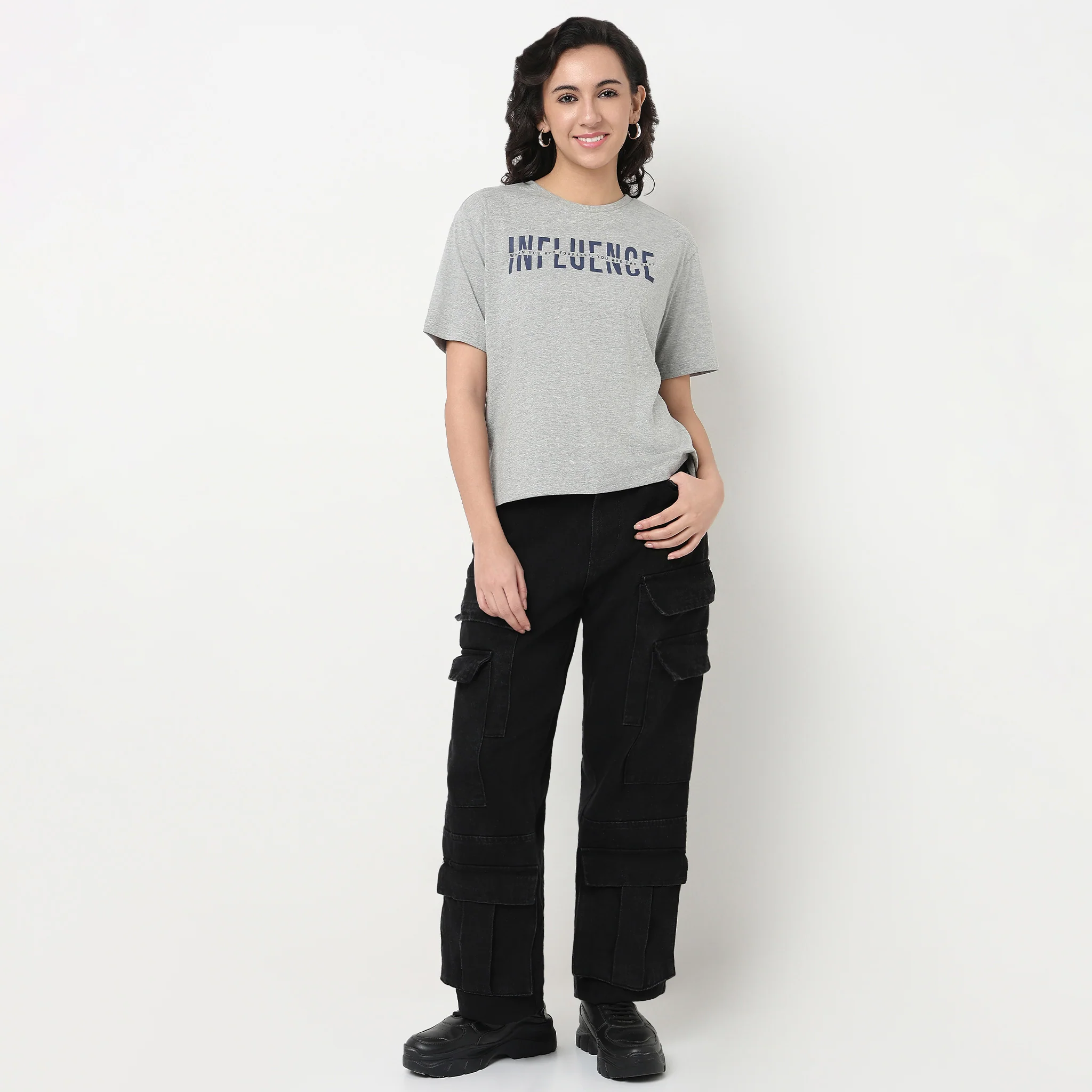 Cotton Crew Neck Relaxed Graphic T-Shirt
