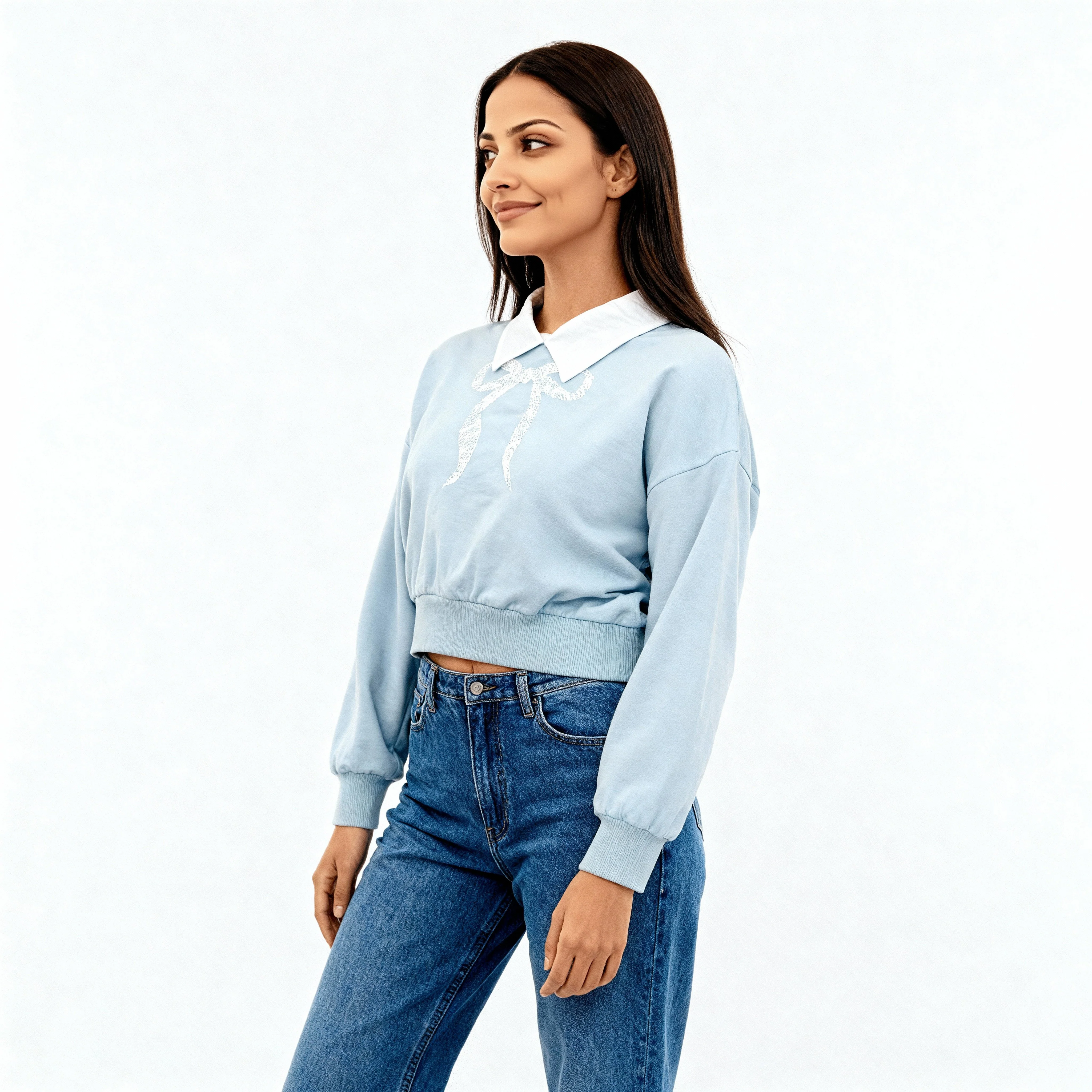 Cotton Cropped Boxy Sweat Tee - Image 5
