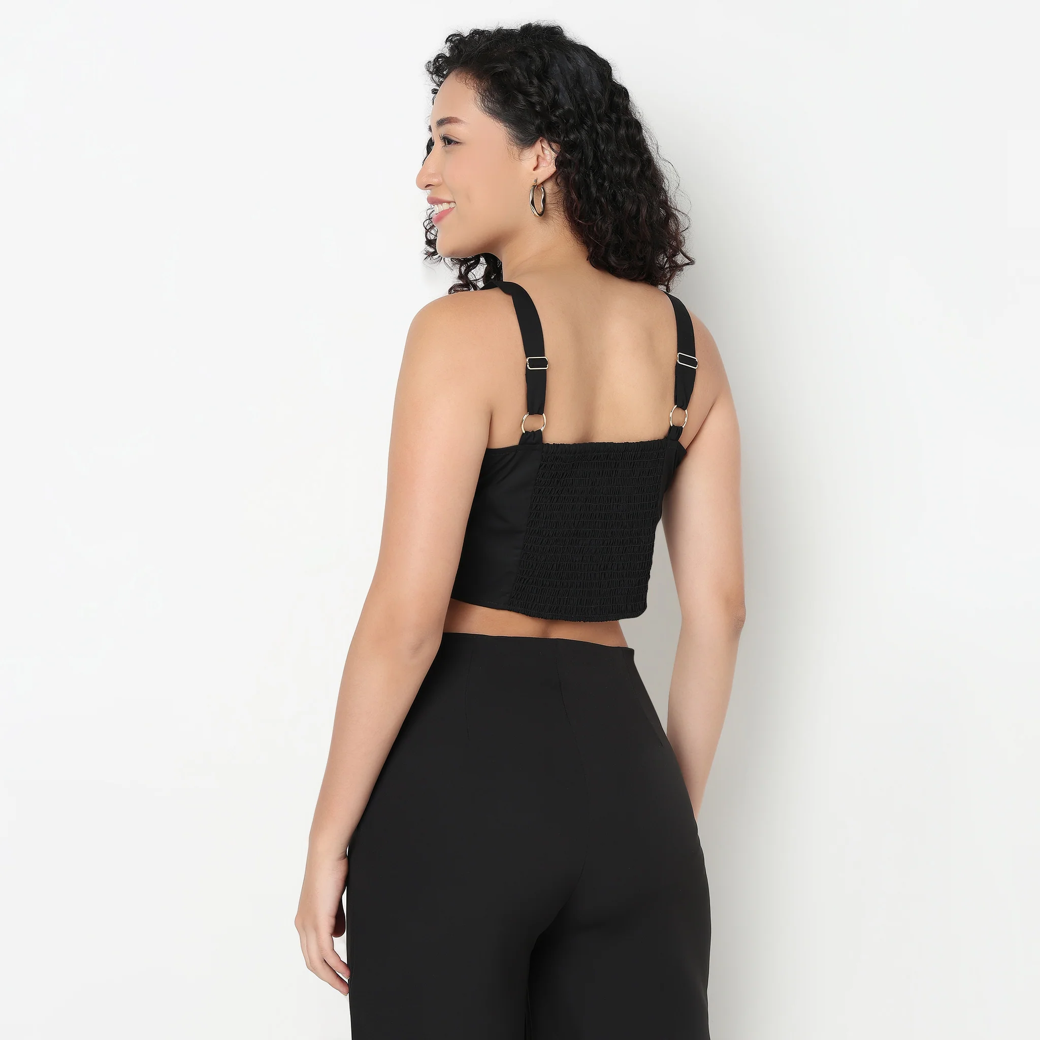 Corset Top With Criss Cross Detailing At Front - Image 3
