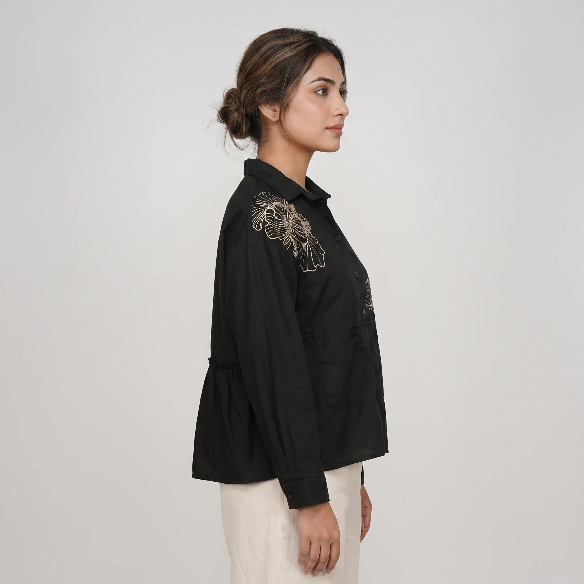 Cotton Embroidered Shirt - Image 2