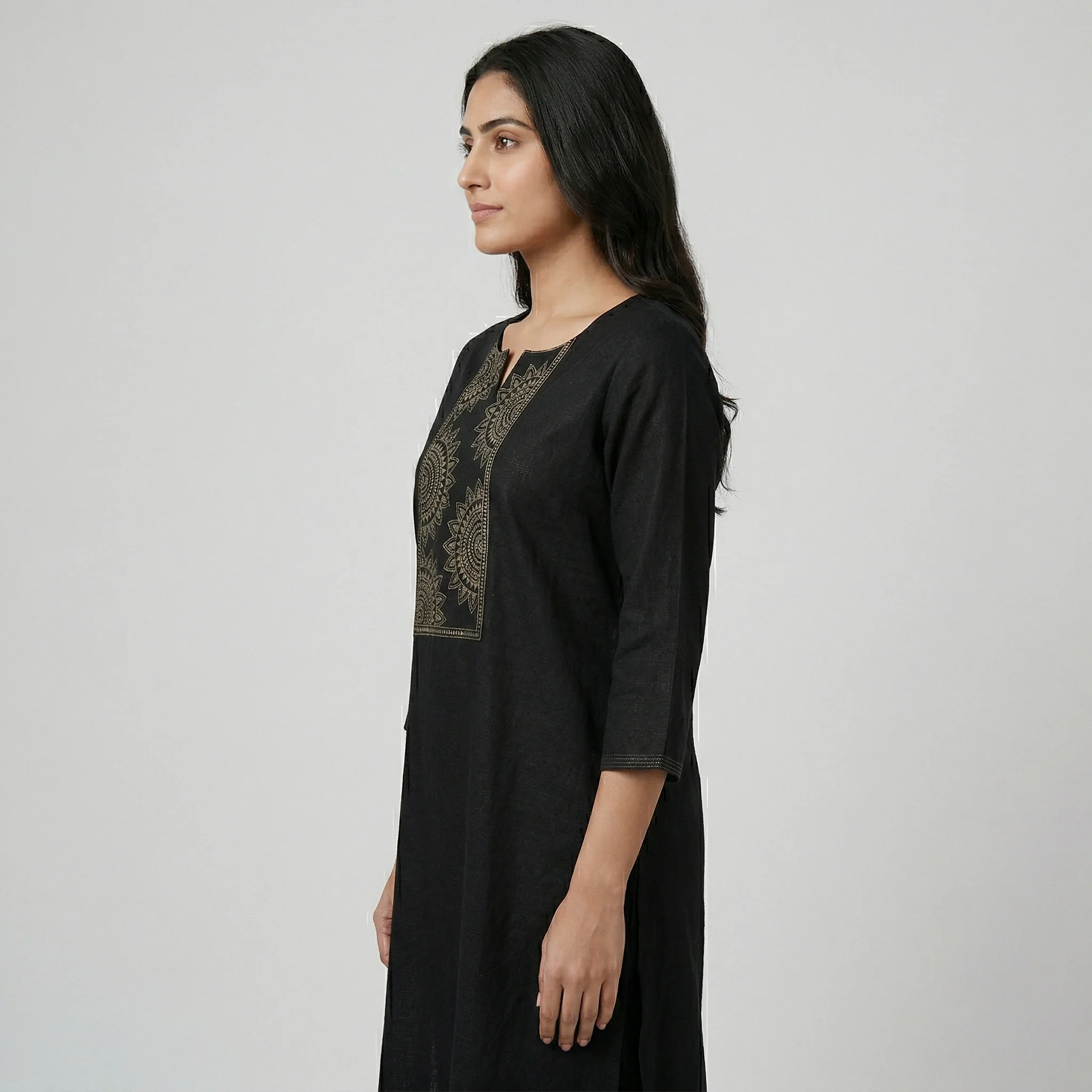 Cotton Embroidered Straight Kurta - Image 2