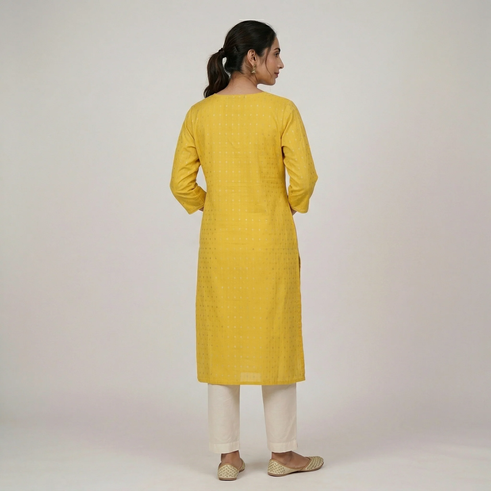 Cotton Embroidered Straight Kurta - Image 3