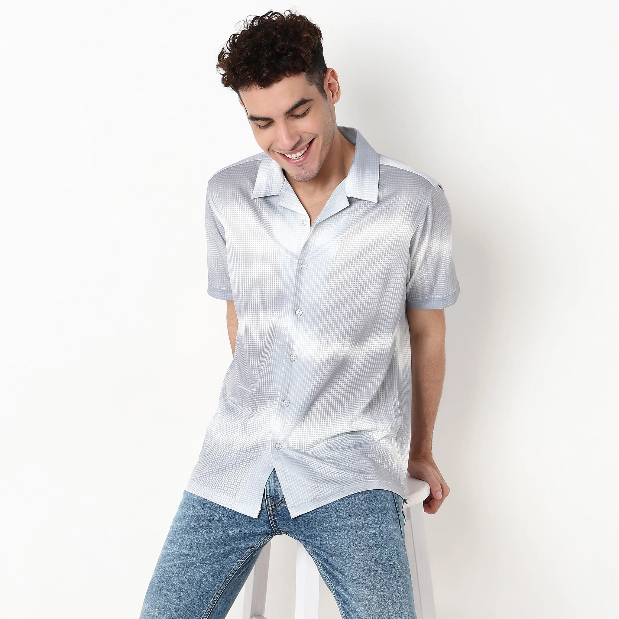Knitted Cotton Printed Shirt - Image 2