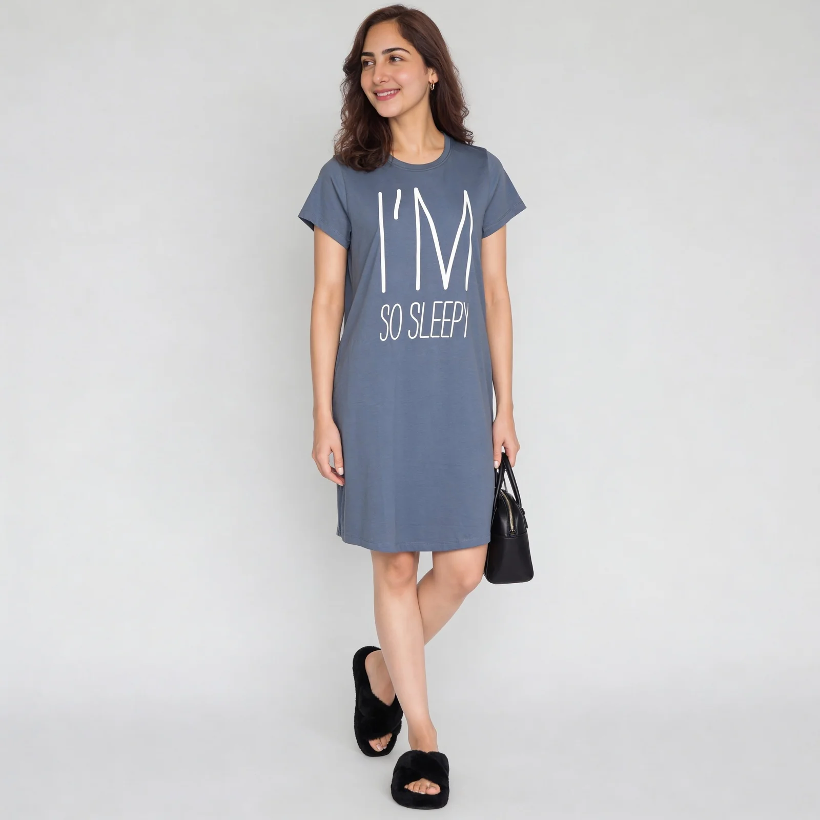 Cotton Graphic Short Gown