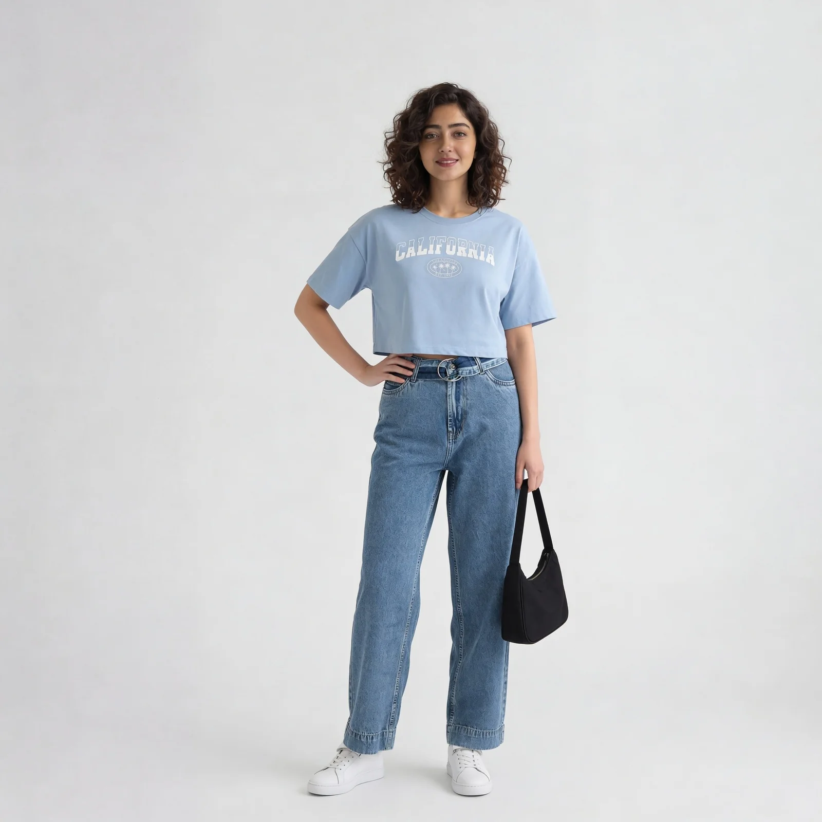 Cotton Graphic Boxy Fit Crop T-Shirt