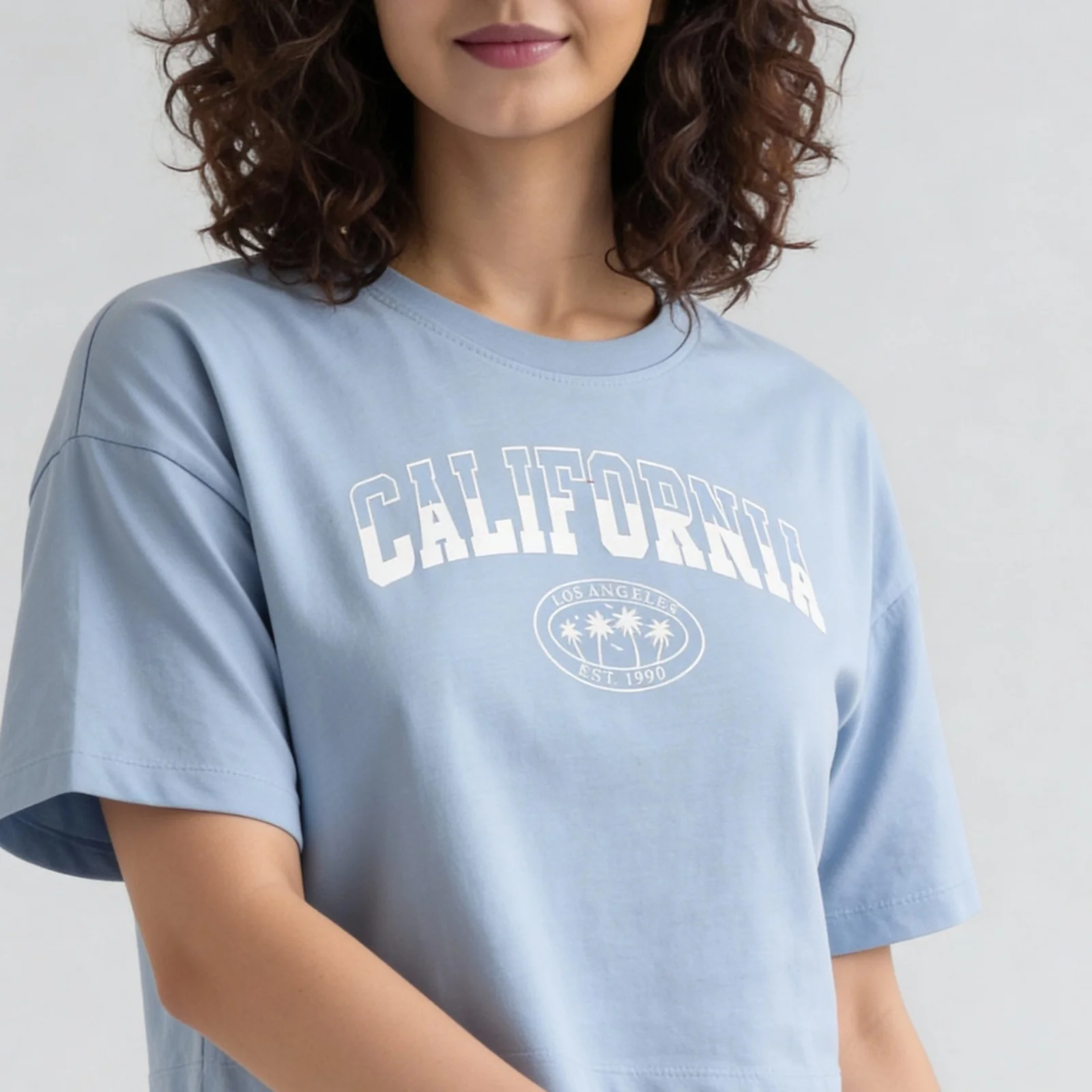 Cotton Graphic Boxy Fit Crop T-Shirt - Image 4