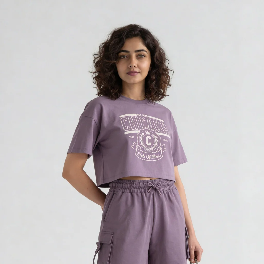 Cotton Graphic Crew Neck Boxy T-Shirt - Image 5