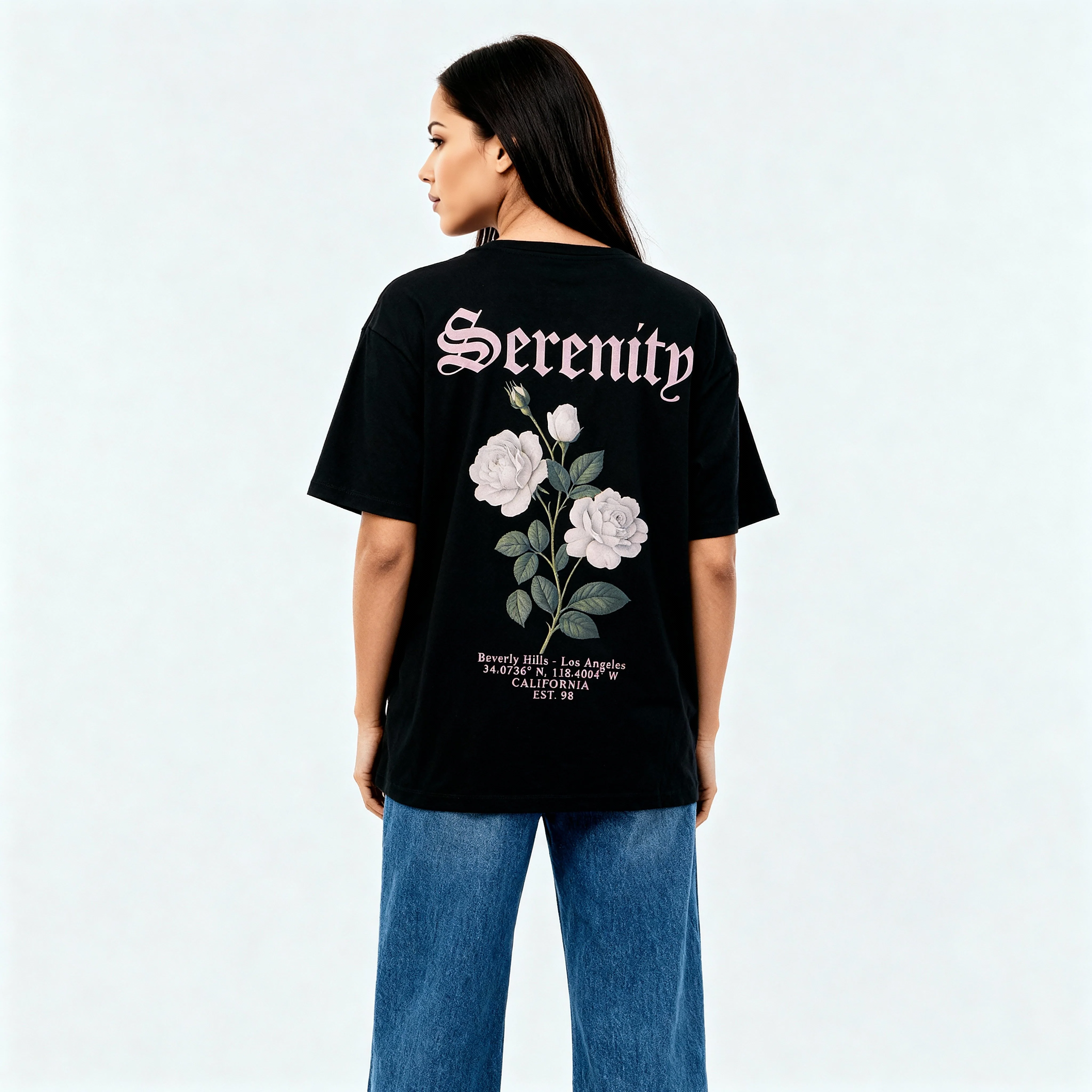 Cotton Graphic Longline Oversize T-Shirt - Image 3