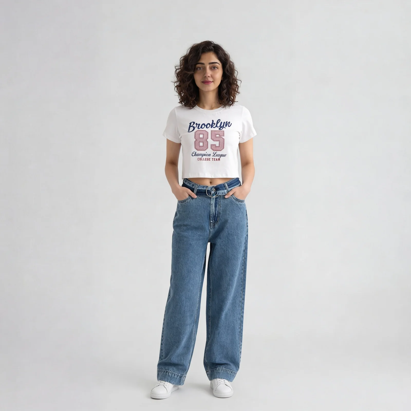 Cotton Graphic Short Fit Crop T-Shirt