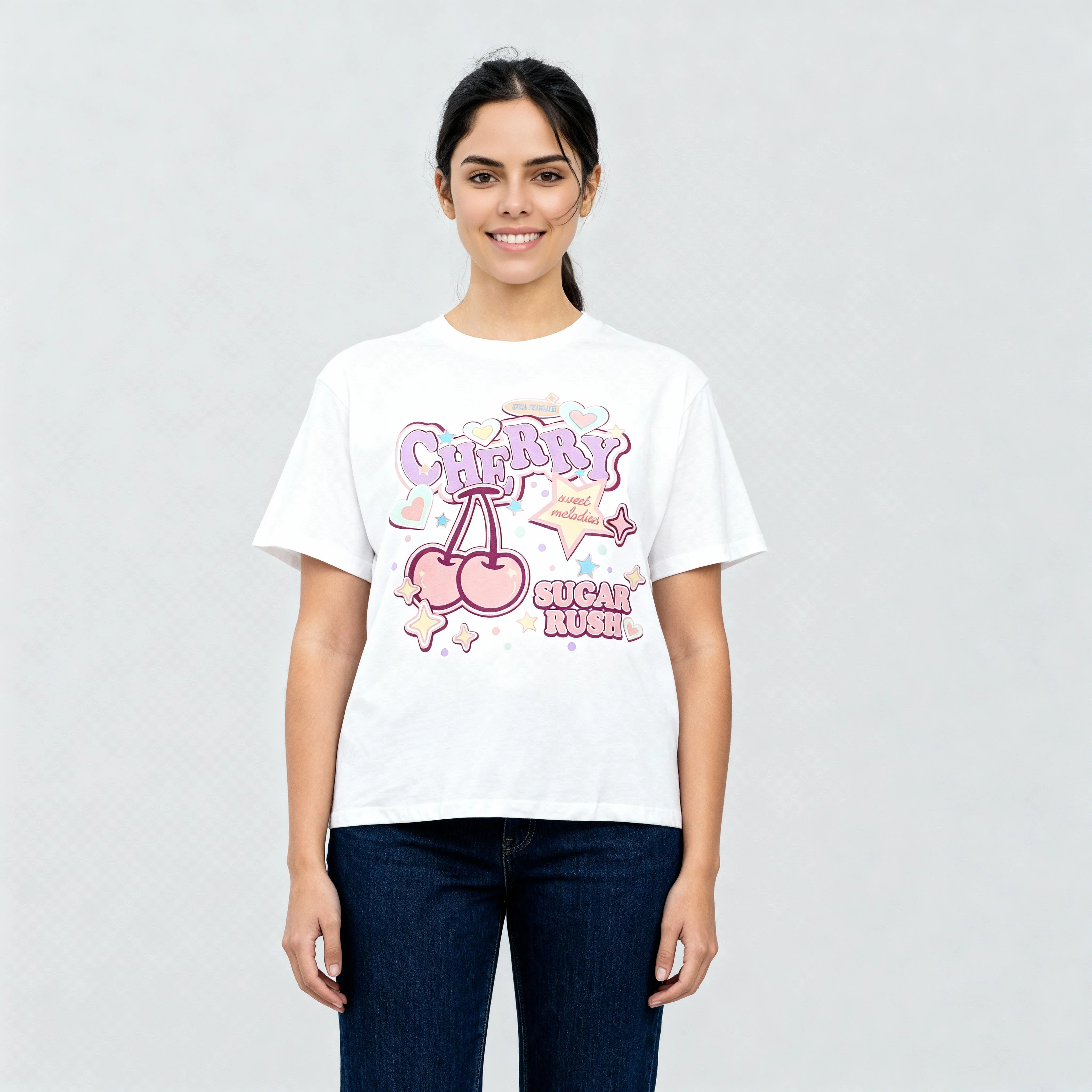 Cotton Knitted Graphic Oversize T-Shirt - Image 2