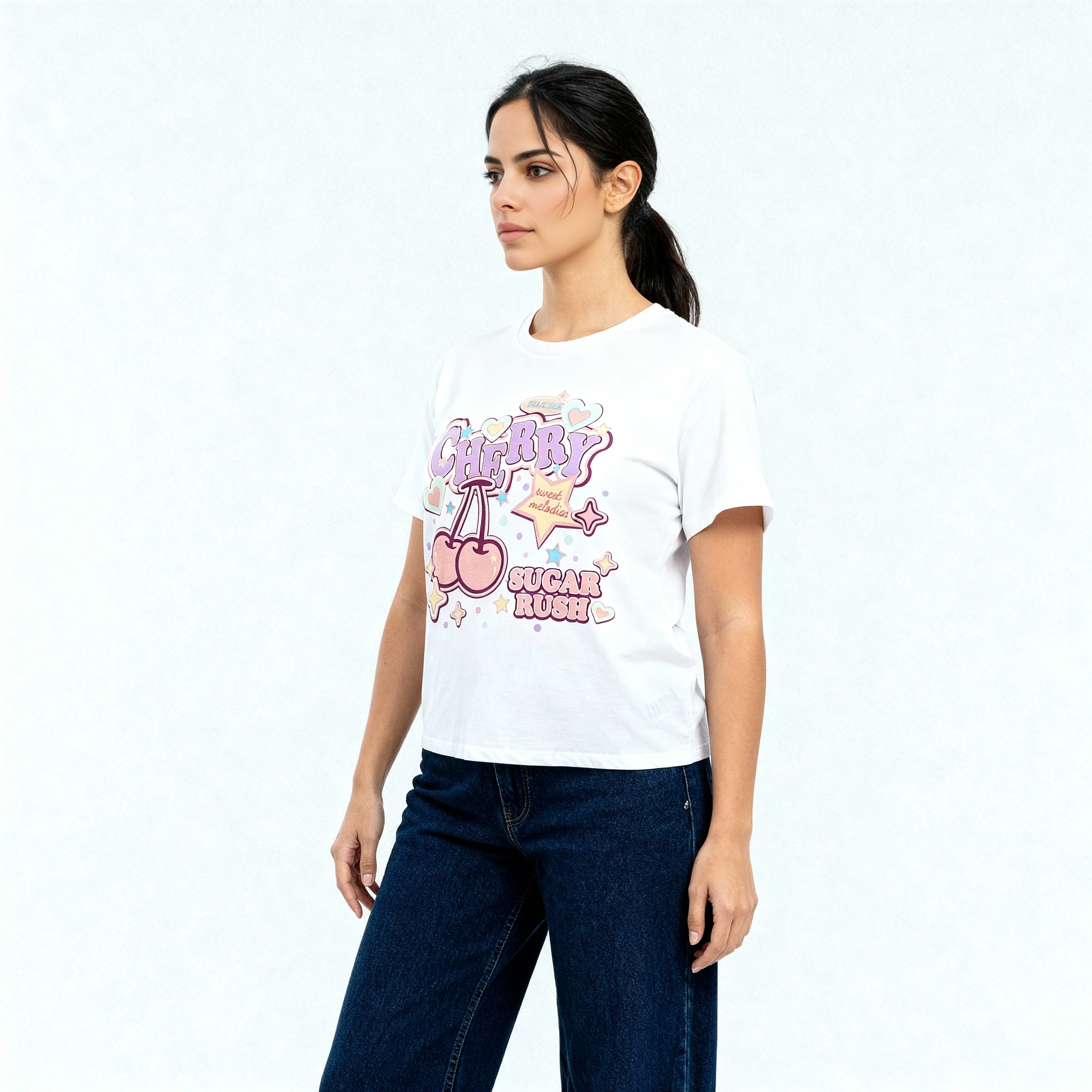 Cotton Knitted Graphic Oversize T-Shirt - Image 5