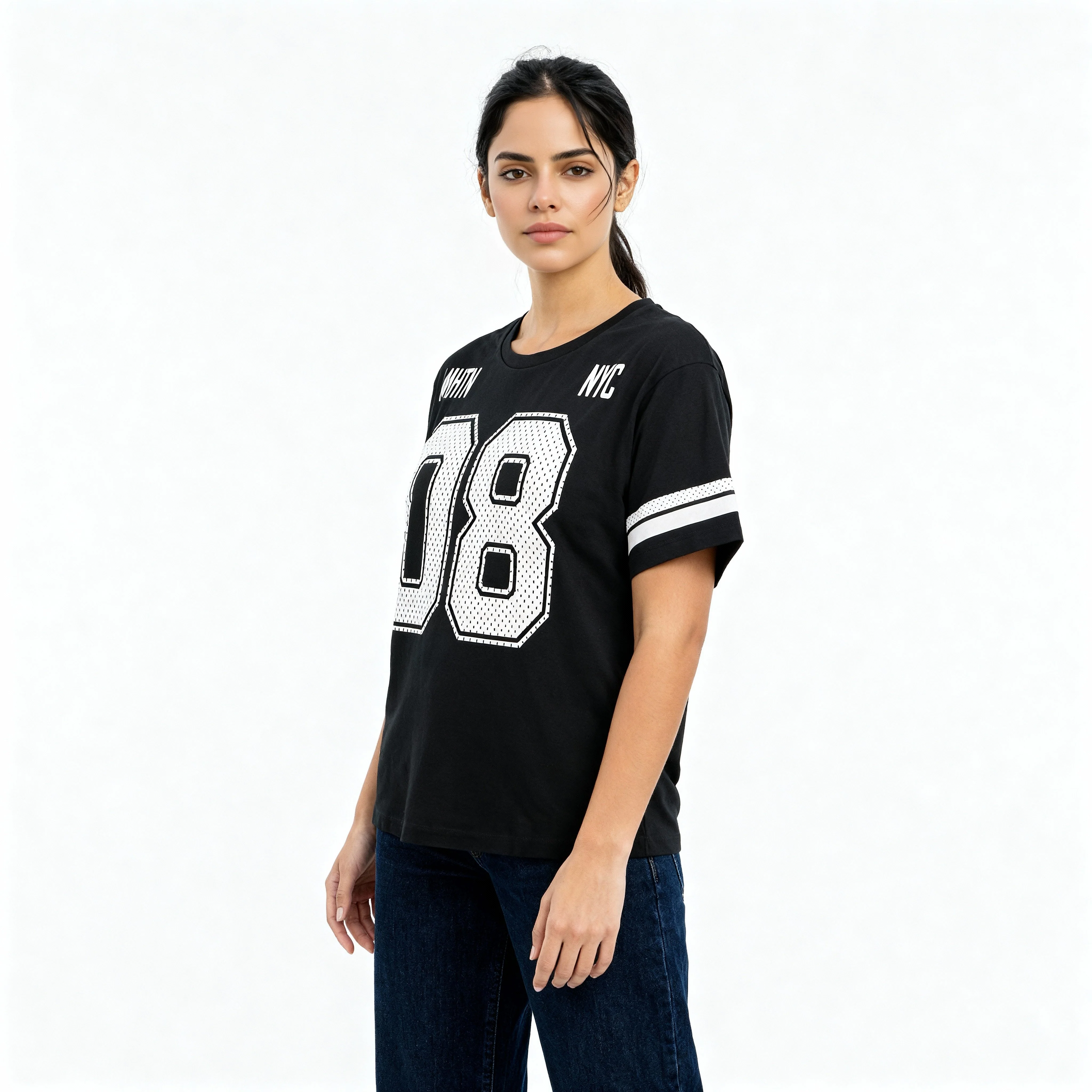 Cotton Knitted Graphic Oversize T-Shirt - Image 5