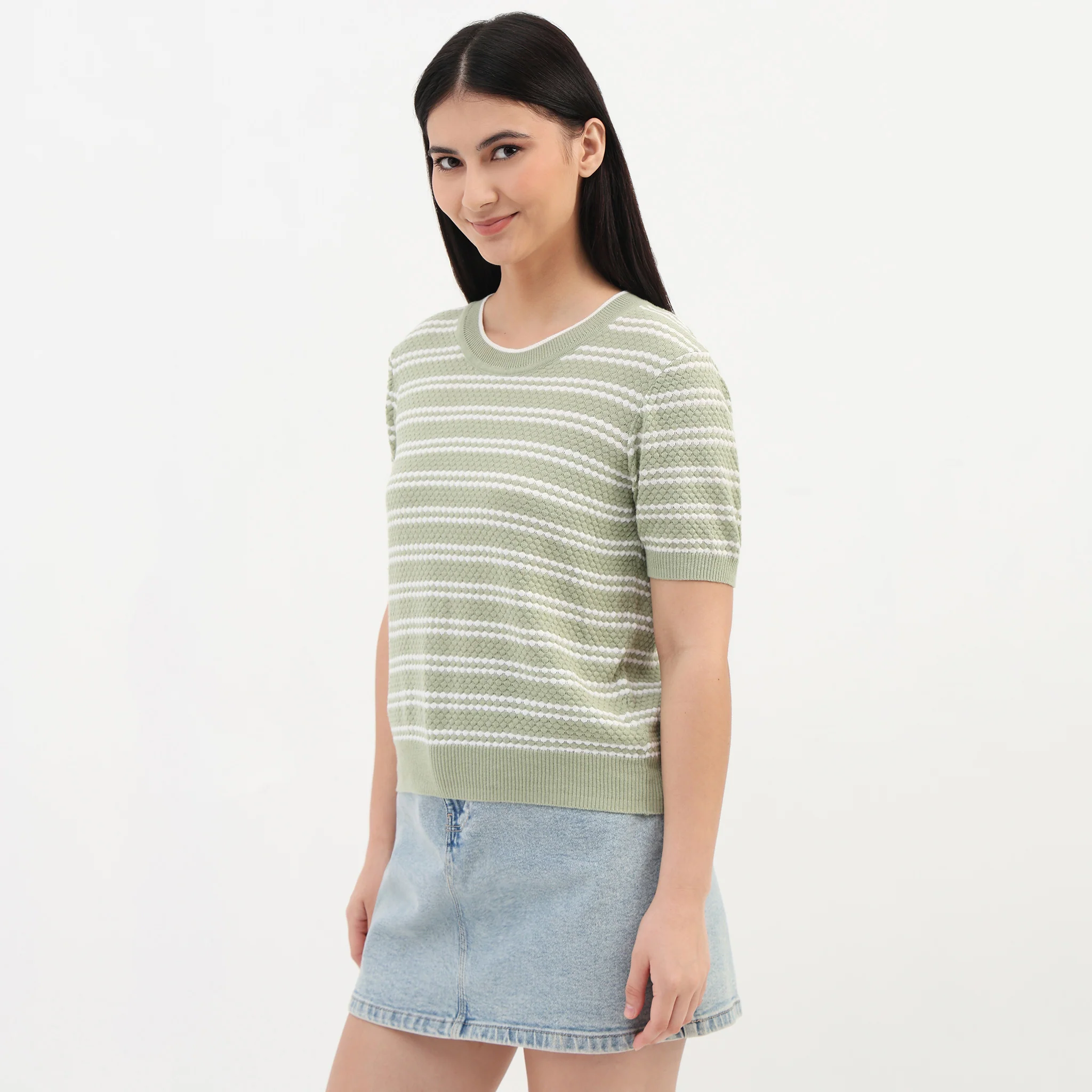 Cotton Knitted Striped T-Shirt - Image 5