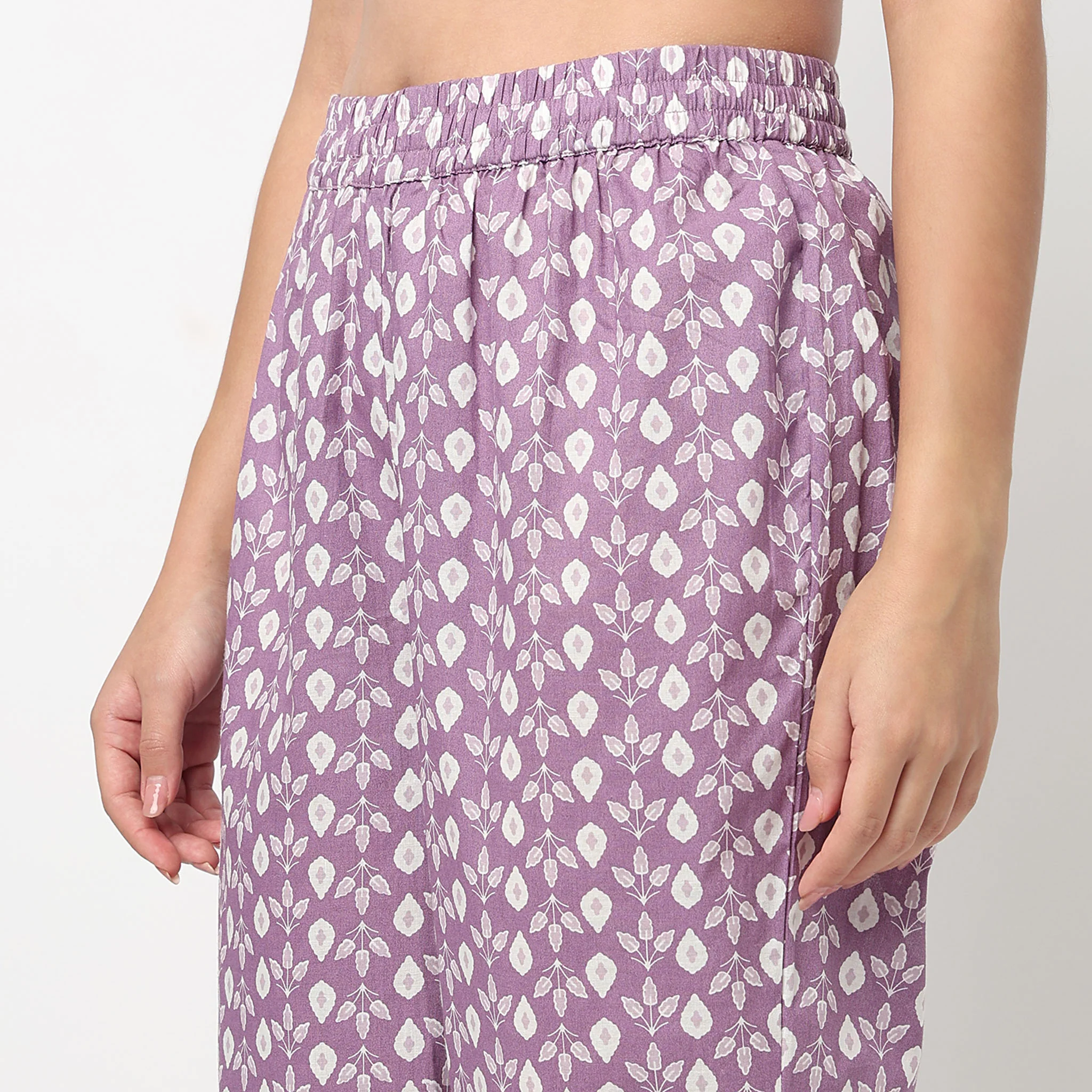 Cotton Printed Flared Kurta with Pant & with Dupatta Set - Image 7