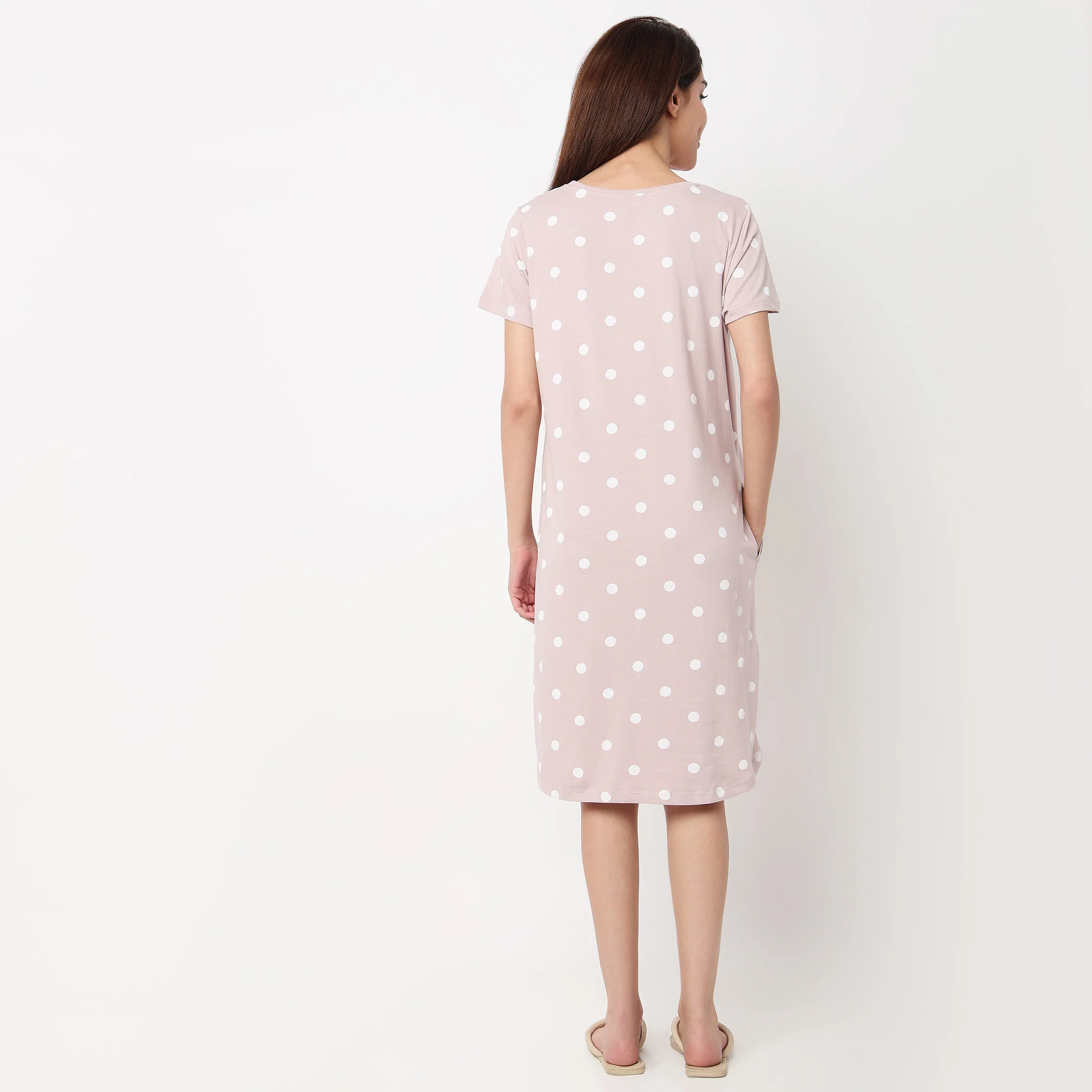 Cotton Printed Knee Length Gown - Image 3