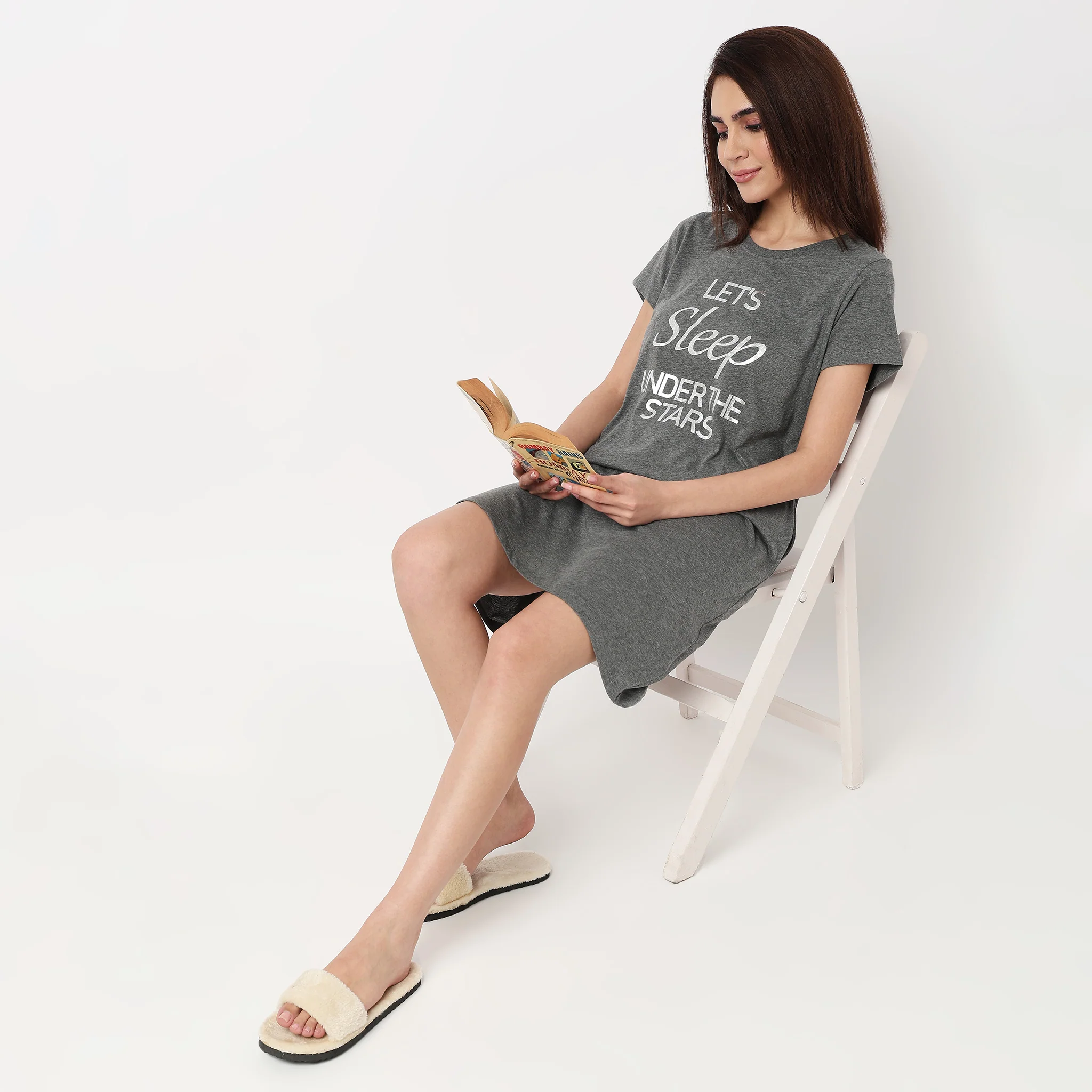 Cotton Printed Knee Length Gown