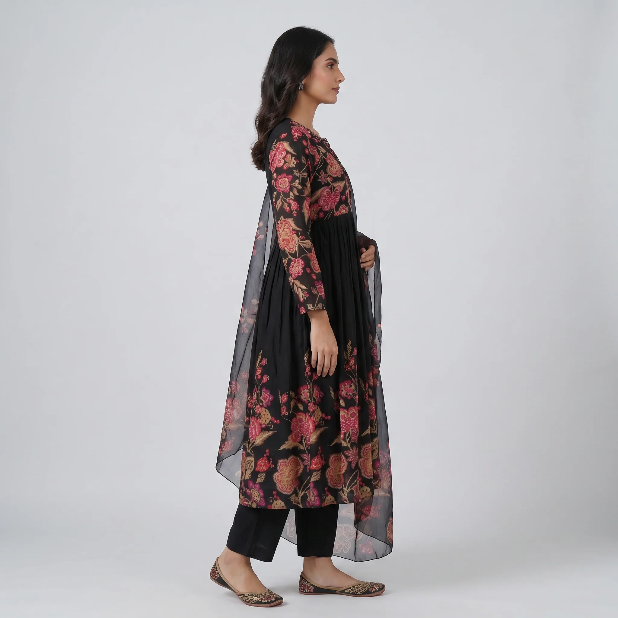 Cotton Printed Kurta and Pant with Dupatta Set - Image 2