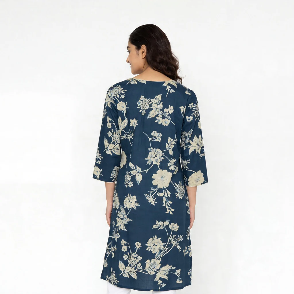 Cotton Printed Long Kurta - Image 3