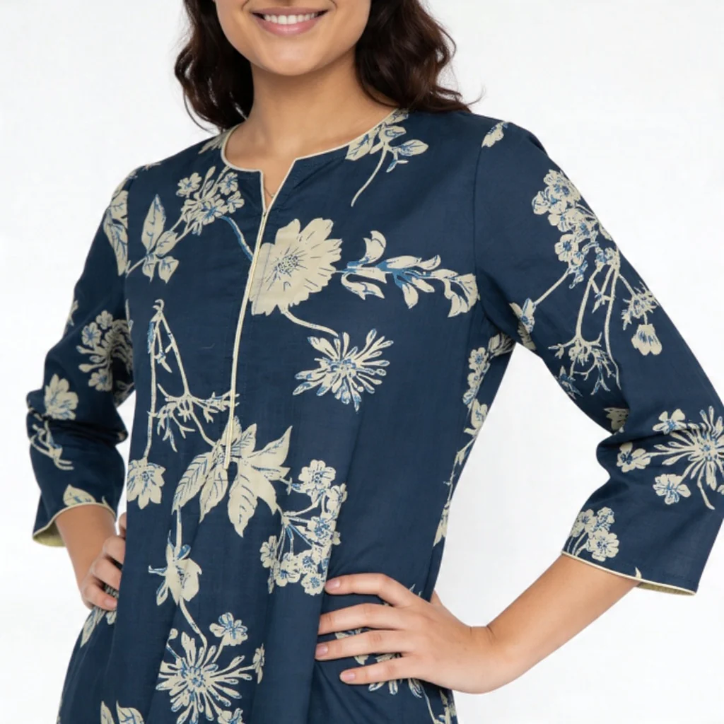 Cotton Printed Long Kurta - Image 4