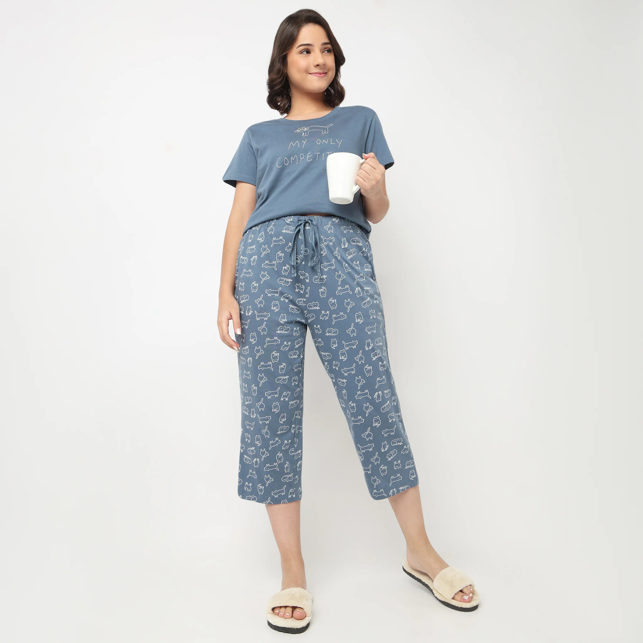 Cotton Printed Lounge Capris