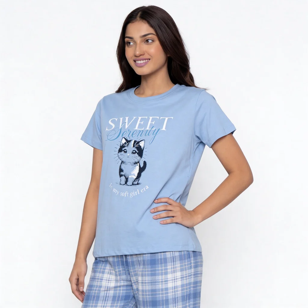 Cotton Printed Lounge T-Shirt - Image 5