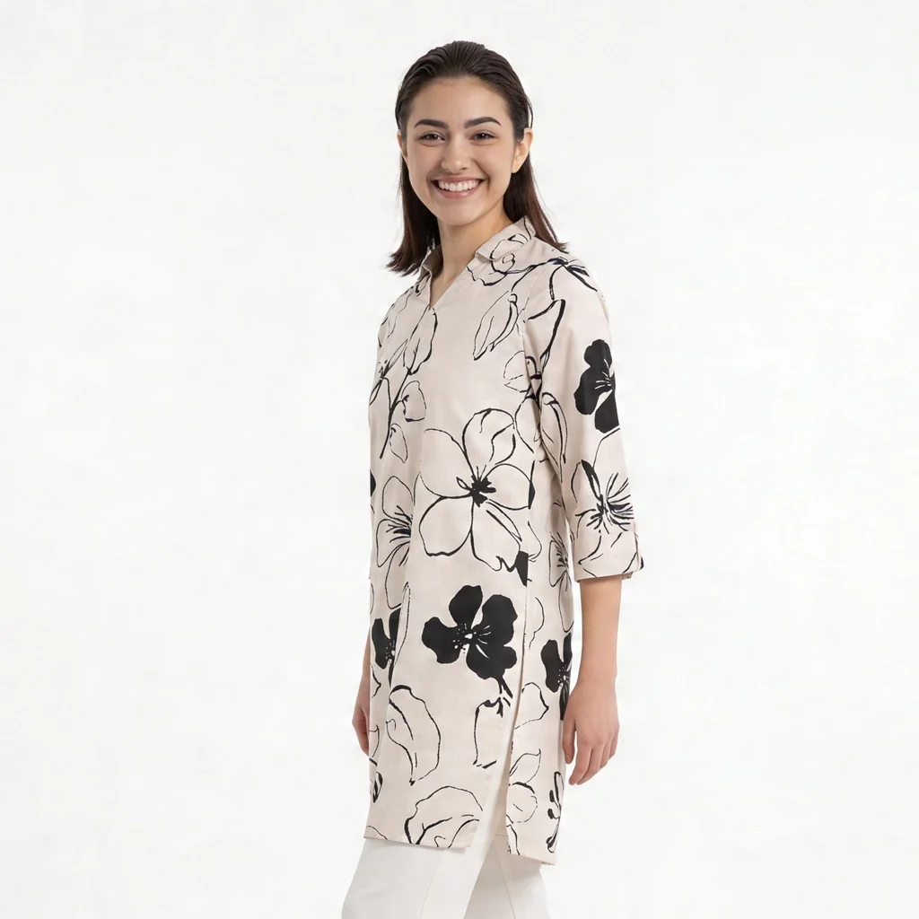 Cotton Printed Short Kurta - Image 5