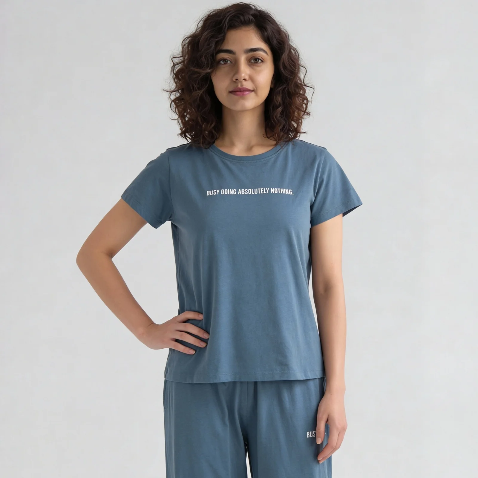 Cotton Graphic Crew Neck Lounge T-Shirt - Image 2