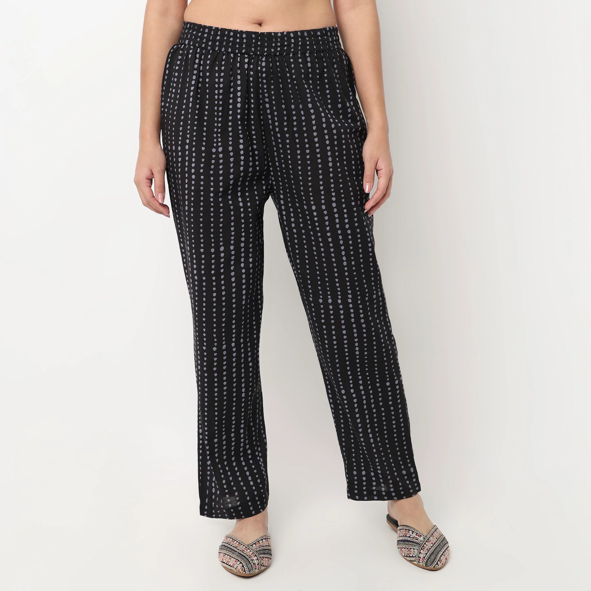 Cotton Printed Straight Pants - Image 2
