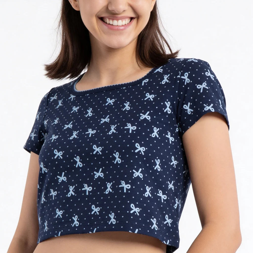 Cotton Printed Top with Pyjama Sleepwear Set - Image 11