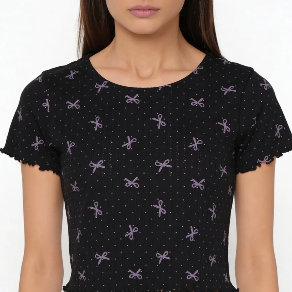 Cotton Printed Top with Pyjama Sleepwear Set - Image 4
