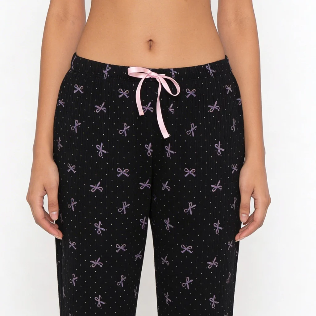 Cotton Printed Top with Pyjama Sleepwear Set - Image 6