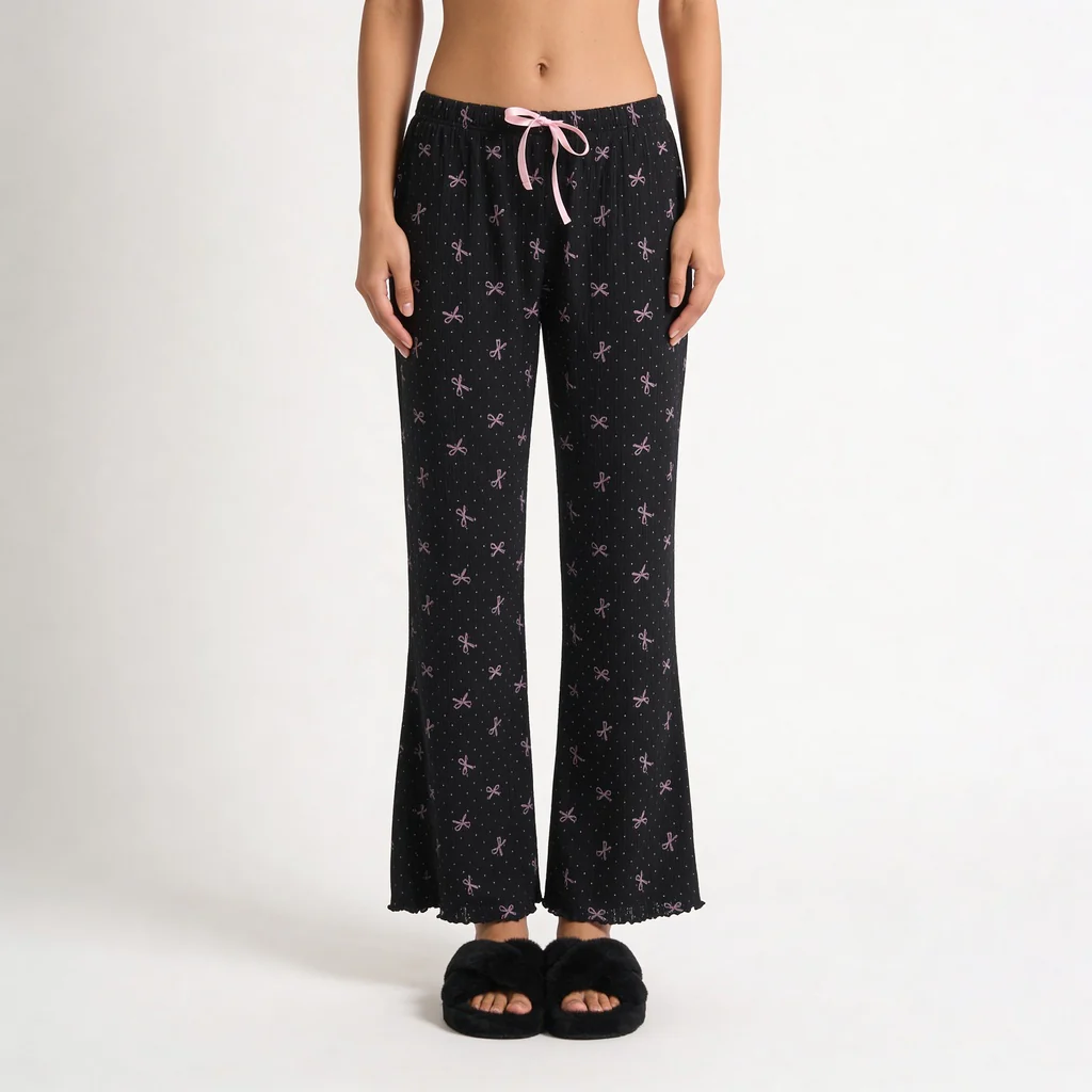 Cotton Printed Top with Pyjama Sleepwear Set - Image 7