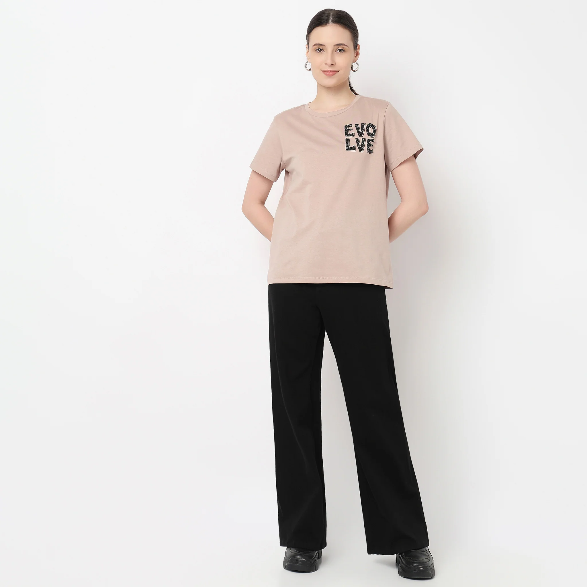 Cotton Round Neck Graphic Tee