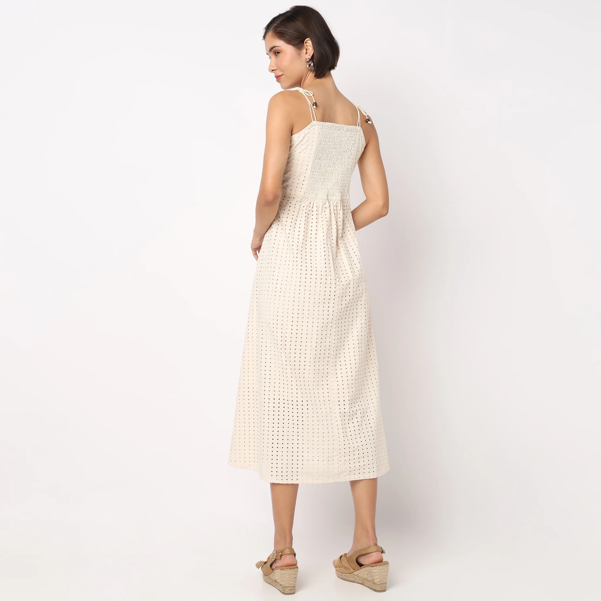 Cotton Sleeveless Flared Dress - Image 3
