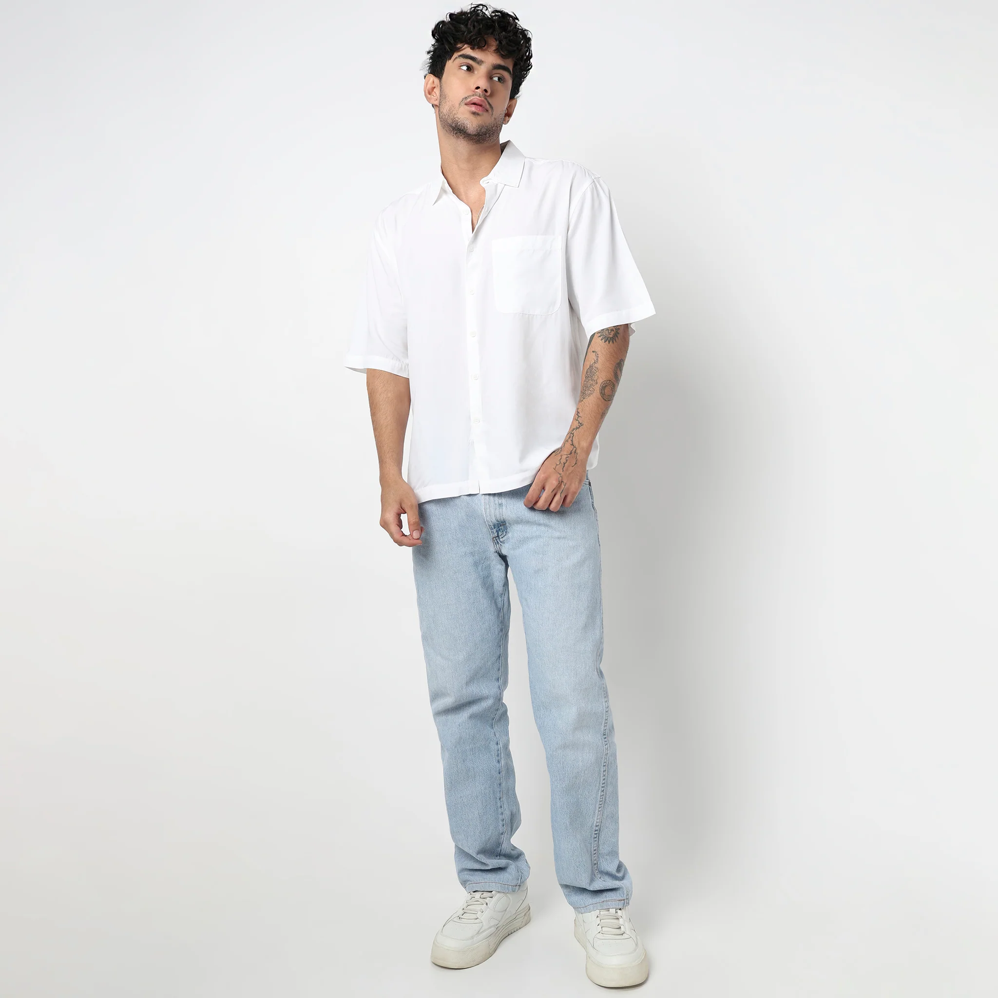 Cotton Solid Cuban Shirt - Image 2
